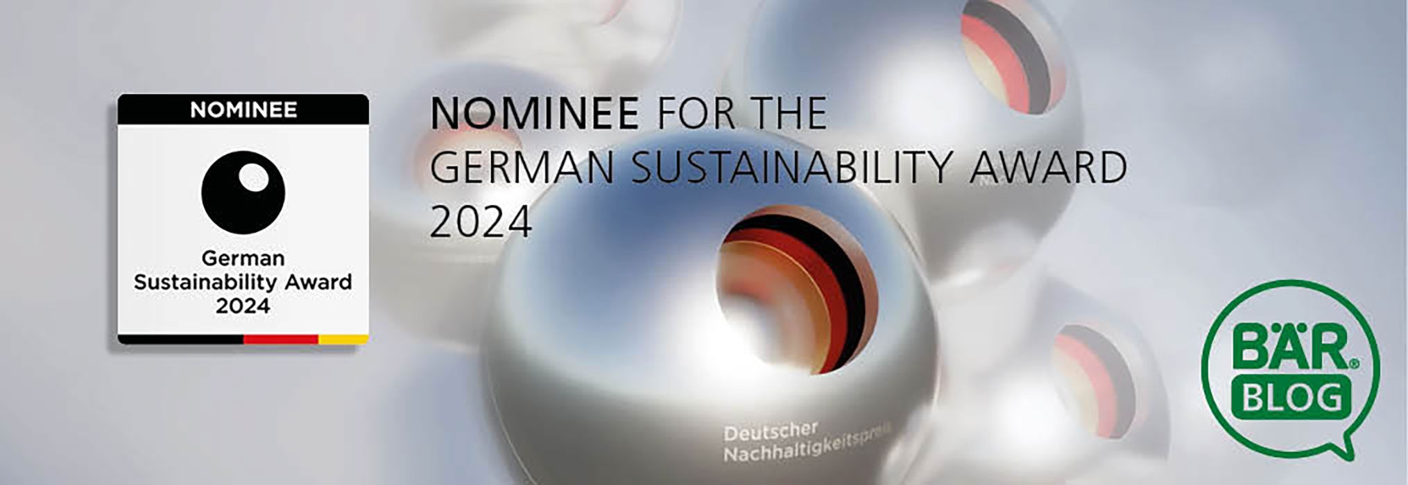 Nominee for the German Sustainability Award 2024 Close-up of the German Sustainability Award 2024 nominee badge