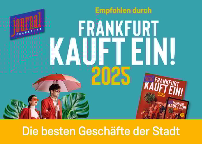 Frankfurt Shopping Guide 2025 - Best Shops in Town Cover image of the 2025 Frankfurt shopping guide featuring stylish individuals with an umbrella and a booklet.