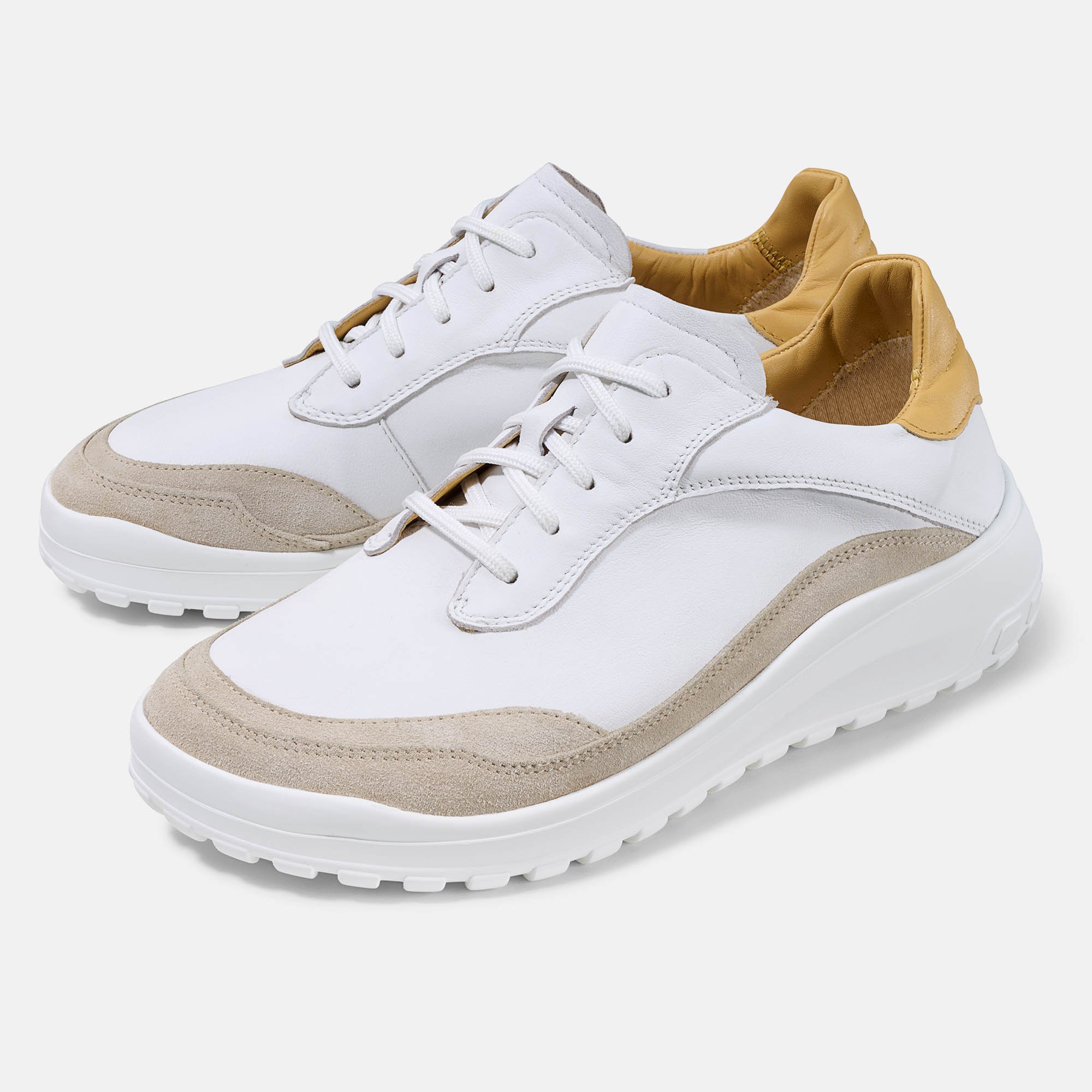 BÄR Schuhe Damenschuhe Quinn in weiß/sand aus Kalbnappaleder, Kalbveloursleder - Anlass: Alltag (Hauptbild) BÄR Schuhe Damenschuhe Alltag Quinn weiß/sand Kalbnappaleder, Kalbveloursleder Hauptbild