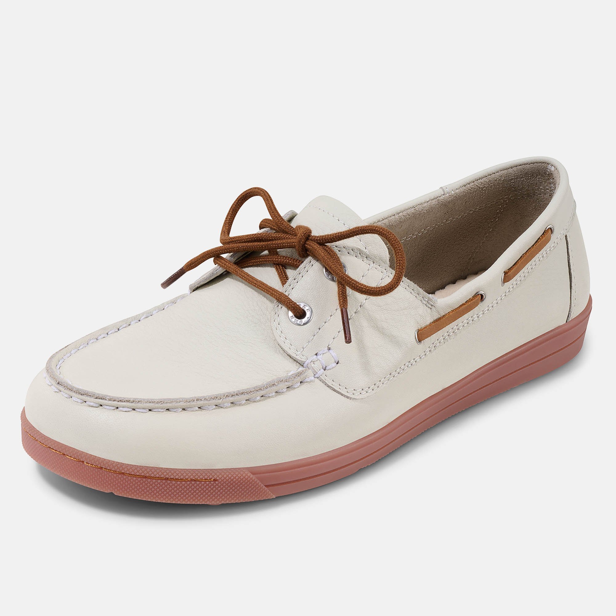 BÄR Schuhe Damenschuhe Freizeitschuhe Luzy weiß/braun Kalbnappaleder, gefettetes Rindnubukleder Produktbild