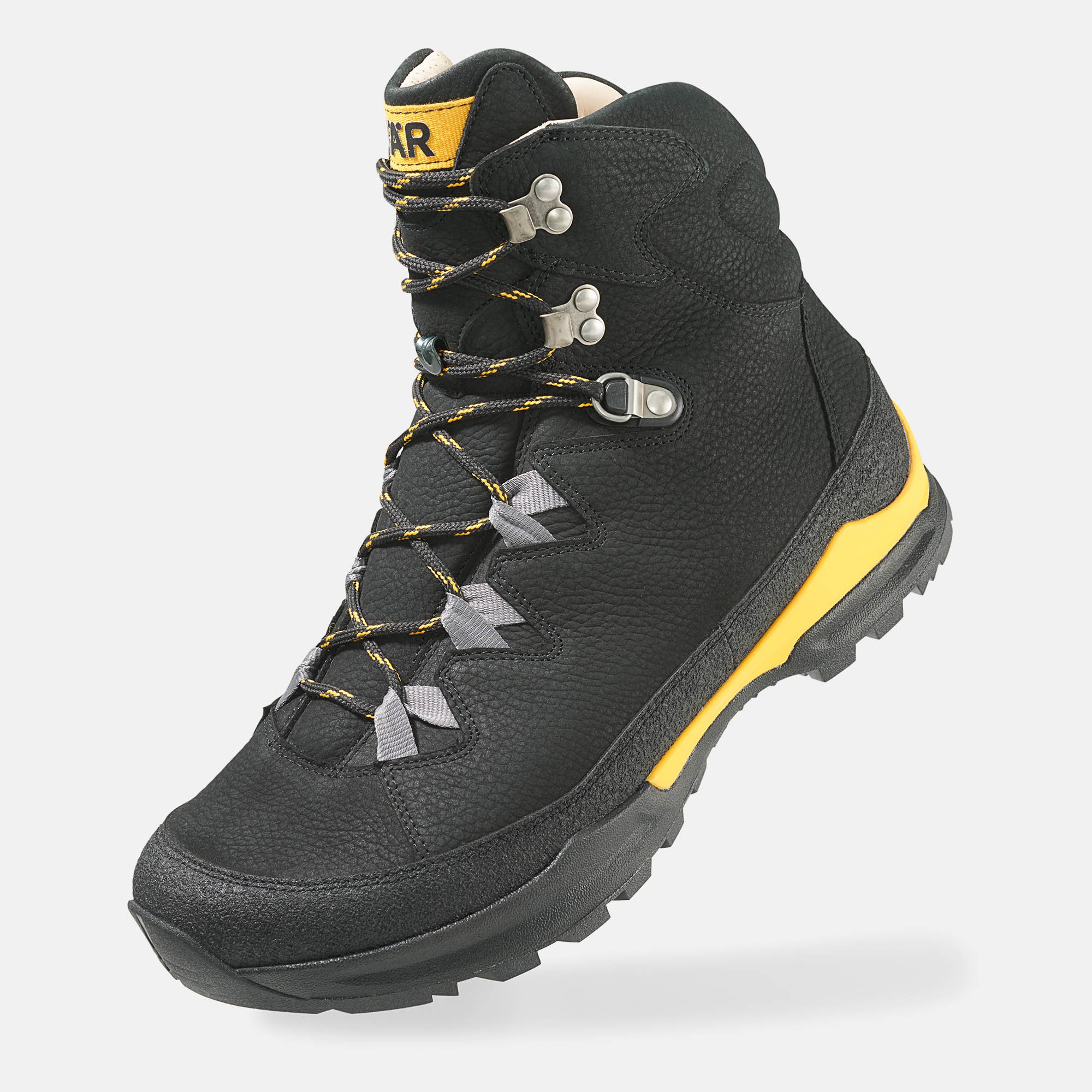 BÄR Schuhe Herrenschuhe Bergkomfort Wanderstiefel 2.0 in schwarz/orange aus terracare® Rindnubuk wasserabweisend - Anlass: Wanderstiefel (Produktbild) BÄR Schuhe Herrenschuhe Wanderstiefel Bergkomfort Wanderstiefel 2.0 schwarz/orange terracare® Rindnubuk wasserabweisend Produktbild