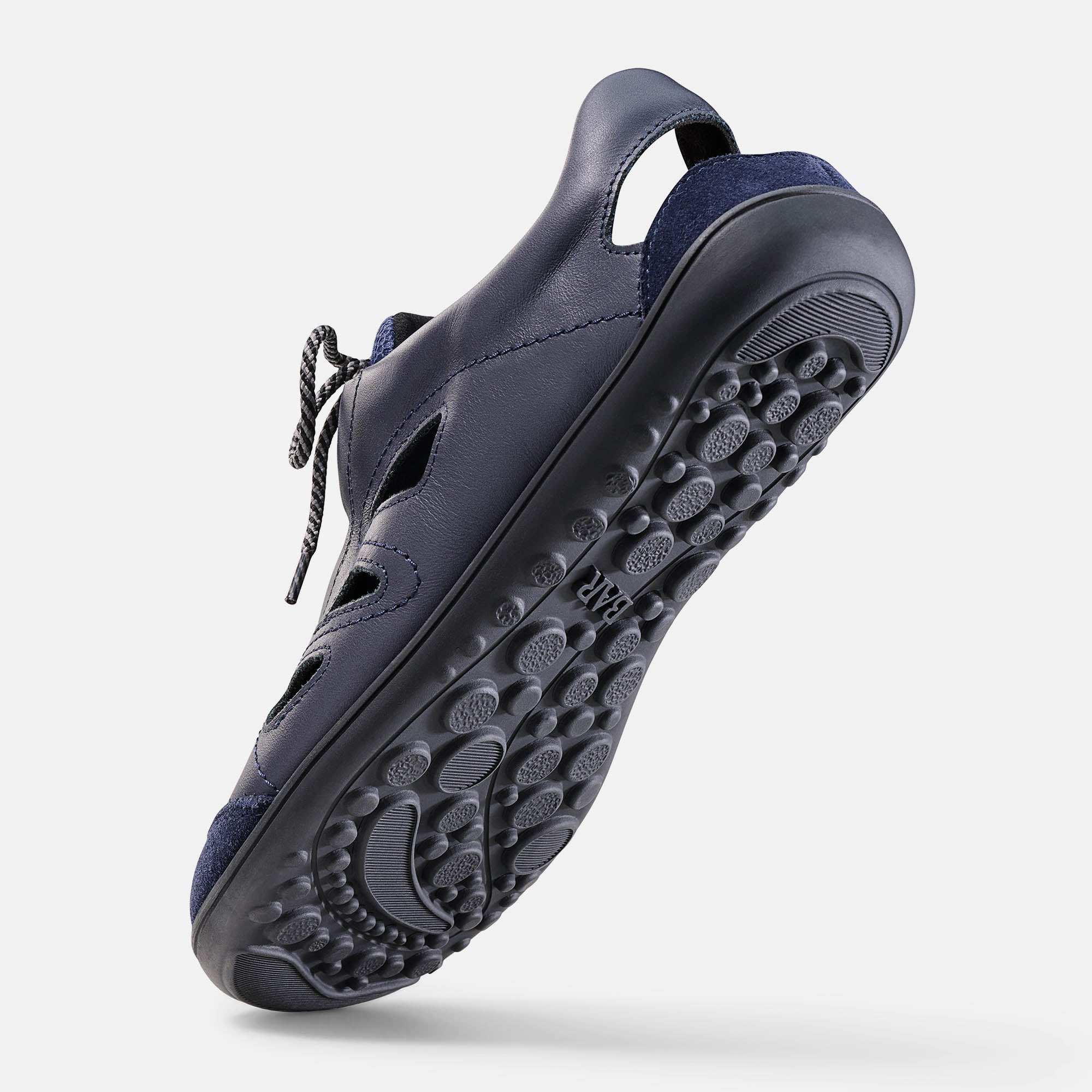 BÄR Schuhe Unisexschuhe Sandaletten Jess dunkelblau Rindveloursleder, Textil Seitenansicht