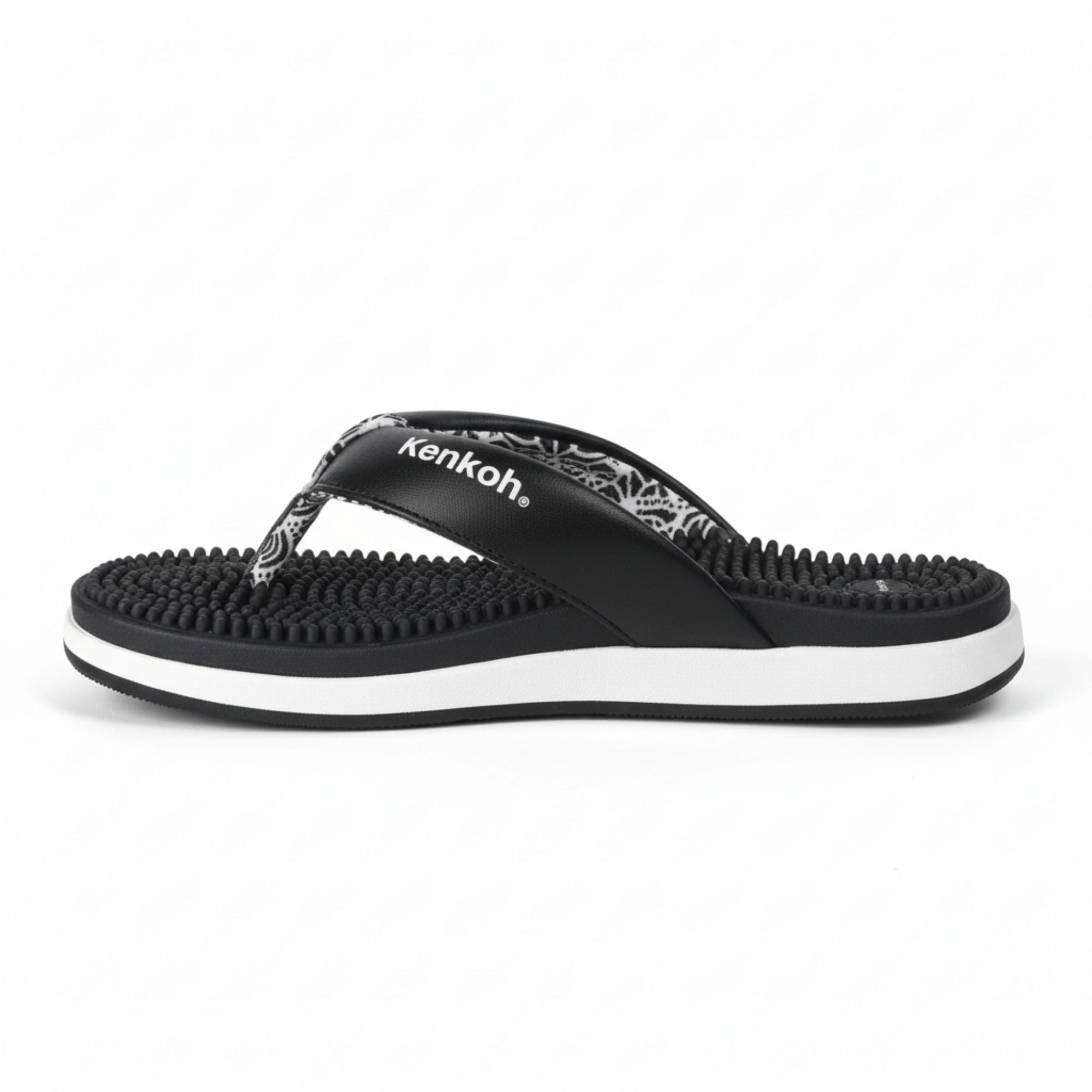 BÄR Schuhe Unisexschuhe Freizeitschuhe Fuwa Flip Flop Kenkoh Massage-Sandale schwarz Rindleder Produktbild