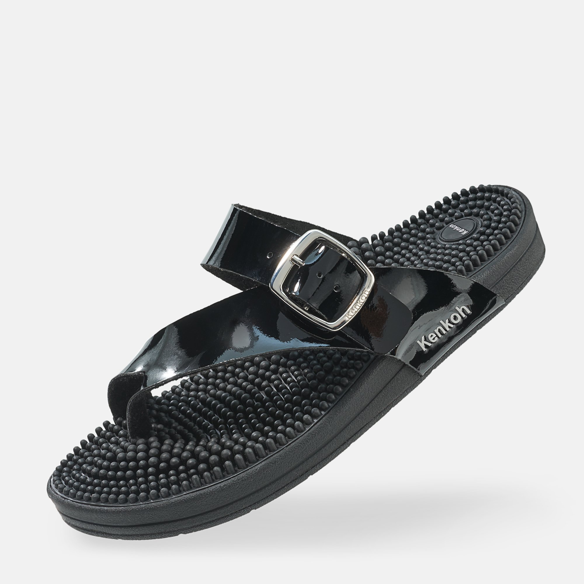 BÄR Schuhe Damenschuhe Kenkoh Massage-Sandalen Damen in schwarz aus Synthetisches Leder - Anlass: Hausschuhe (Produktbild) BÄR Schuhe Damenschuhe Hausschuhe Kenkoh Massage-Sandalen Damen schwarz Synthetisches Leder Produktbild