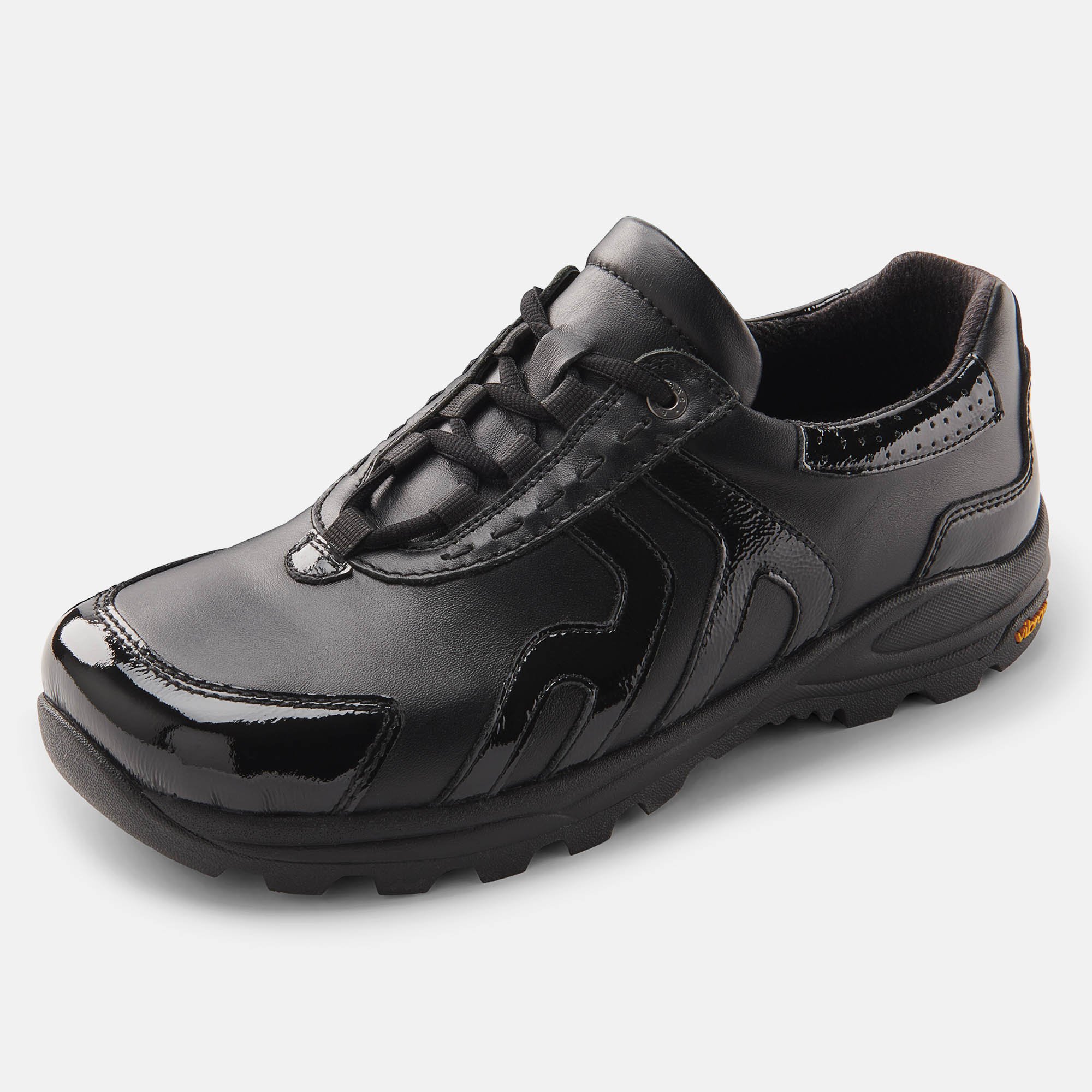 BÄR Schuhe Damenschuhe Lady-Sport L in schwarz aus Kalbnappaleder, Lackleder - Anlass: Wanderschuhe (Produktbild) BÄR Schuhe Damenschuhe Wanderschuhe Lady-Sport L schwarz Kalbnappaleder, Lackleder Produktbild