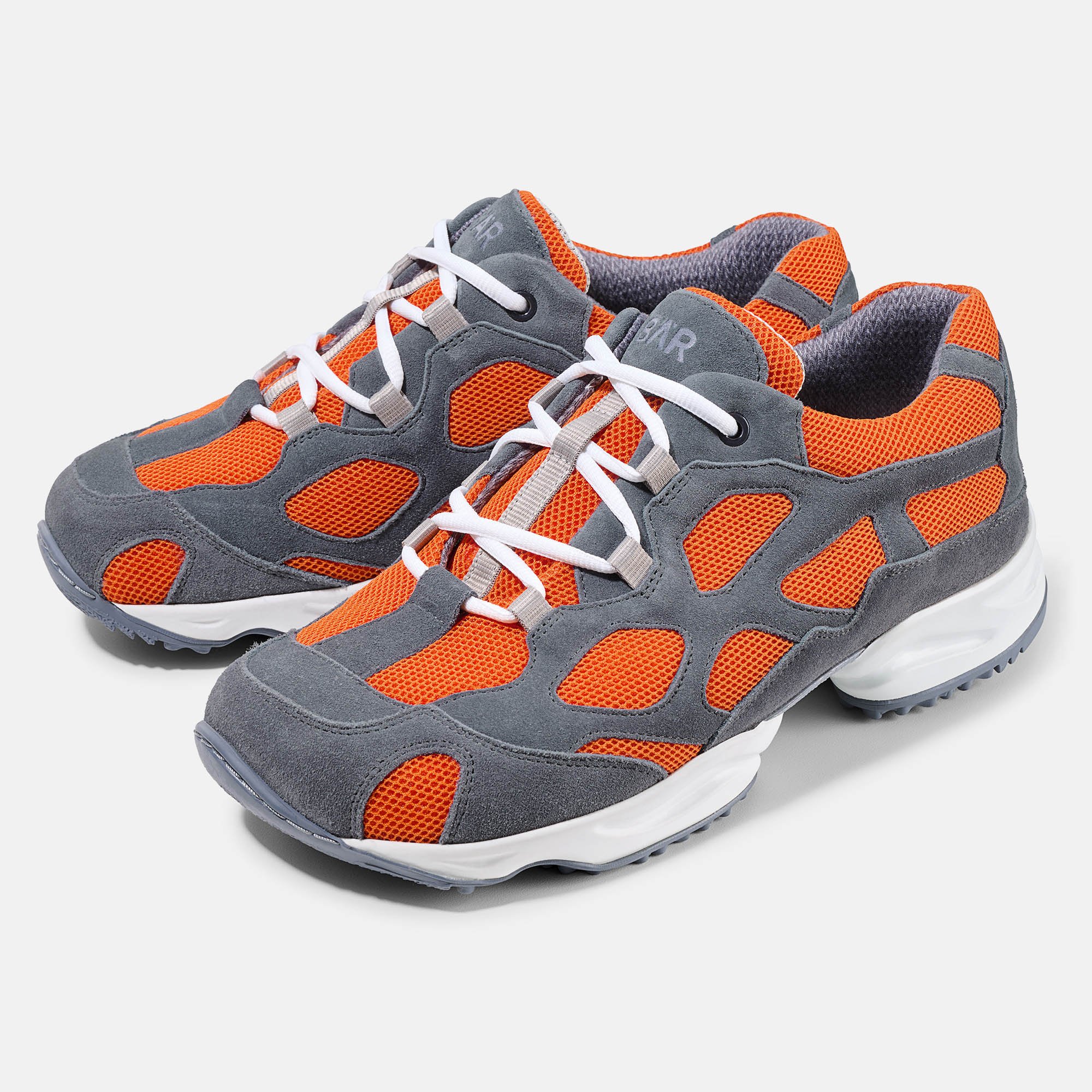 BÄR Schuhe Unisexschuhe High Performance 2.5 in grau/orange aus Rindveloursleder, Textil - Anlass: Laufschuhe (Hauptbild) BÄR Schuhe Unisexschuhe Laufschuhe High Performance 2.5 grau/orange Rindveloursleder, Textil Hauptbild