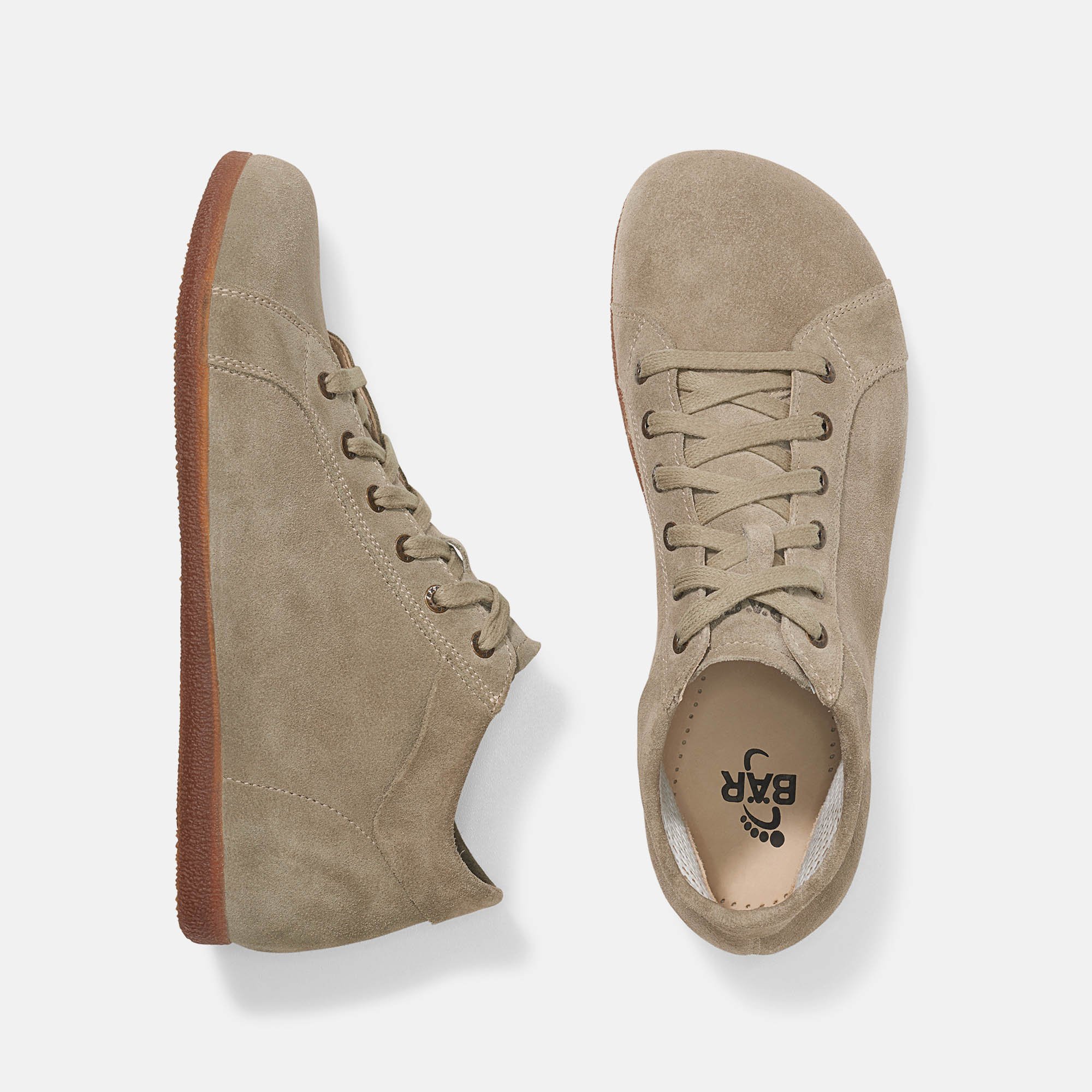 BÄR Schuhe Damenschuhe Magda in stein aus Kalbveloursleder - Anlass: Freizeitschuhe (Ansicht von oben) BÄR Schuhe Damenschuhe Freizeitschuhe Magda stein Kalbveloursleder Ansicht von oben