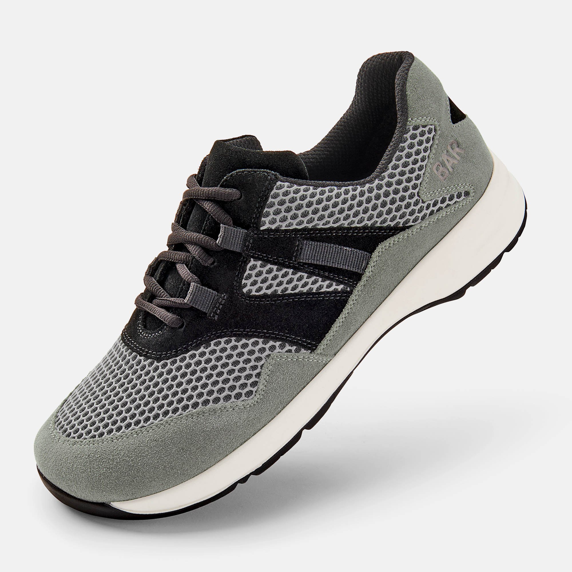 BÄR Schuhe Unisexschuhe Easyrun in grau/schwarz aus Rindveloursleder, Textil - Anlass: Laufschuhe (Produktbild) BÄR Schuhe Unisexschuhe Laufschuhe Easyrun grau/schwarz Rindveloursleder, Textil Produktbild