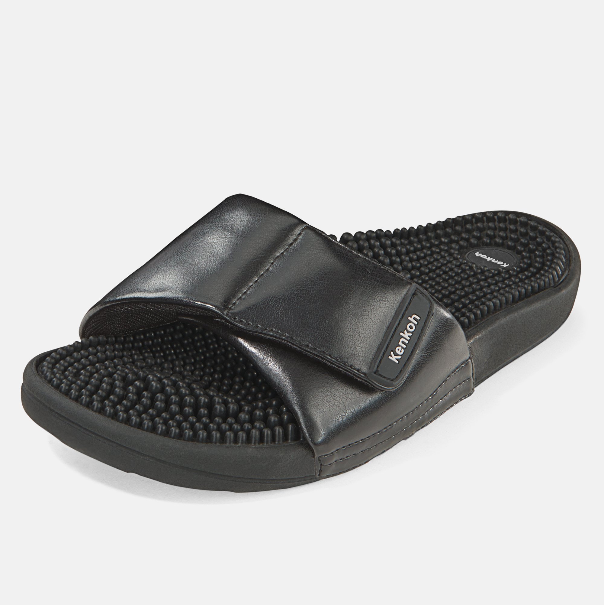 BÄR Schuhe Unisexschuhe Kenkoh Massage-Sandalen in schwarz aus Synthetisches Leder - Anlass: Hausschuhe (Produktbild) BÄR Schuhe Unisexschuhe Hausschuhe Kenkoh Massage-Sandalen schwarz Synthetisches Leder Produktbild