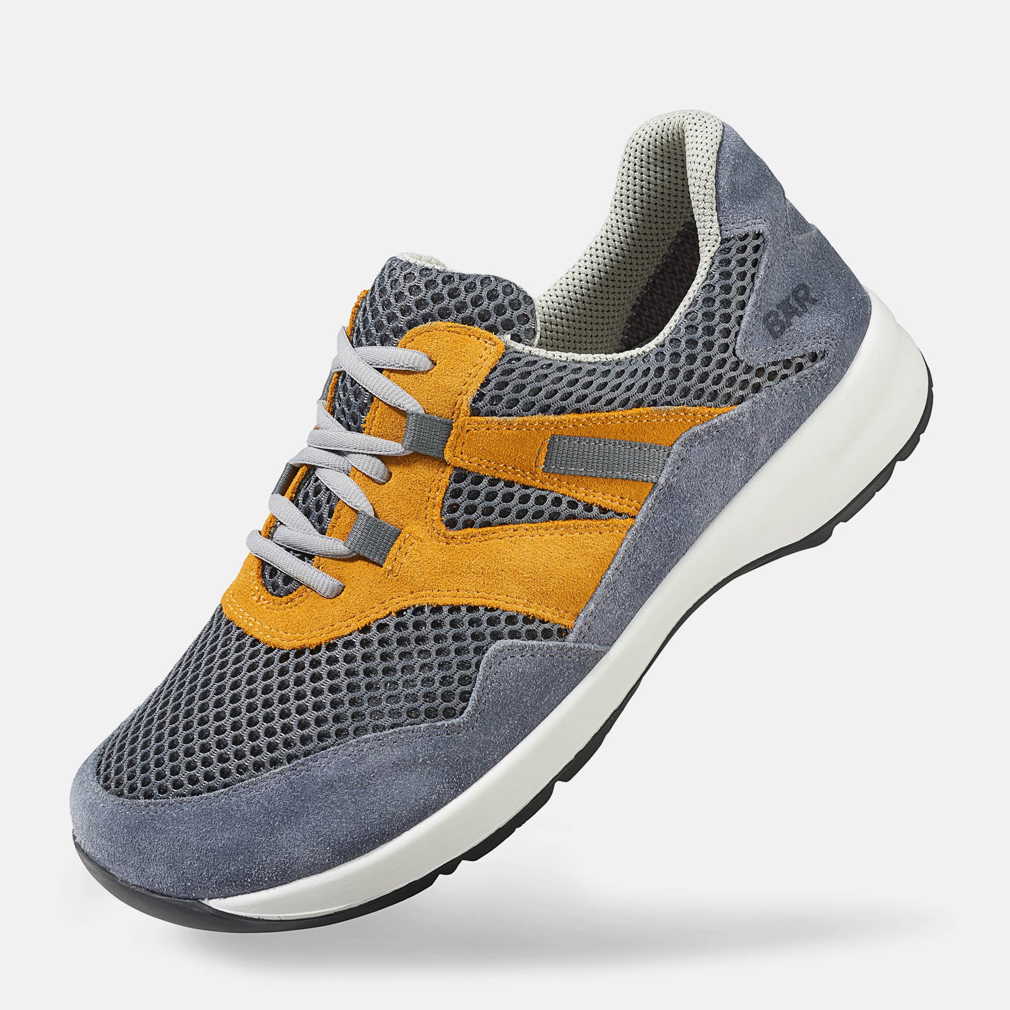 BÄR Schuhe Unisexschuhe Easyrun in grau/gelb aus Rindveloursleder, Mesh - Anlass: Laufschuhe (Produktbild) BÄR Schuhe Unisexschuhe Laufschuhe Easyrun grau/gelb Rindveloursleder, Mesh Produktbild