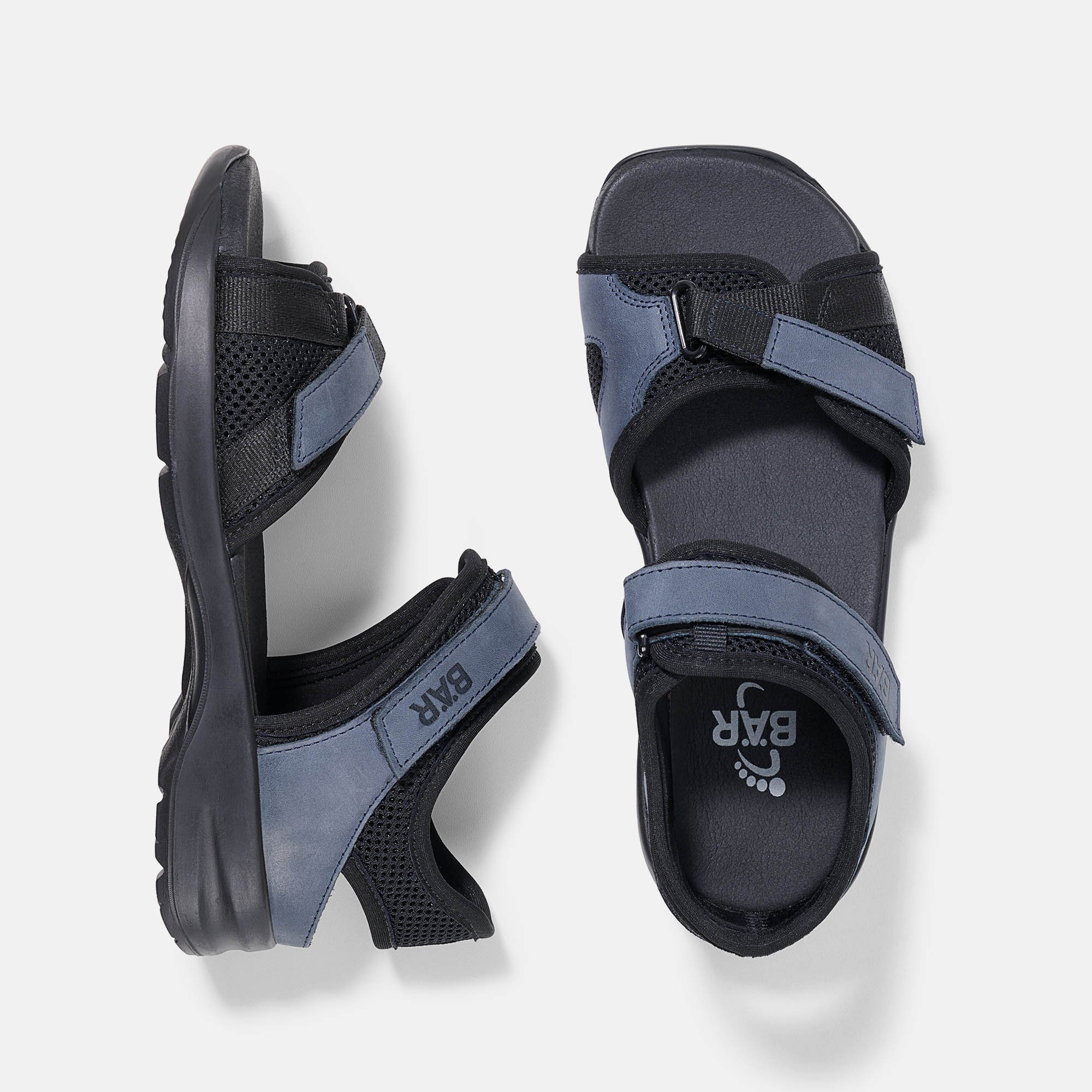 BÄR Schuhe Damenschuhe Jandia 2.0 in schwarz/blau aus Textil, gefettetes Kalbnappa, Neopren - Anlass: Alltag (Ansicht von oben) BÄR Schuhe Damenschuhe Alltag Jandia 2.0 schwarz/blau Textil, gefettetes Kalbnappa, Neopren Ansicht von oben