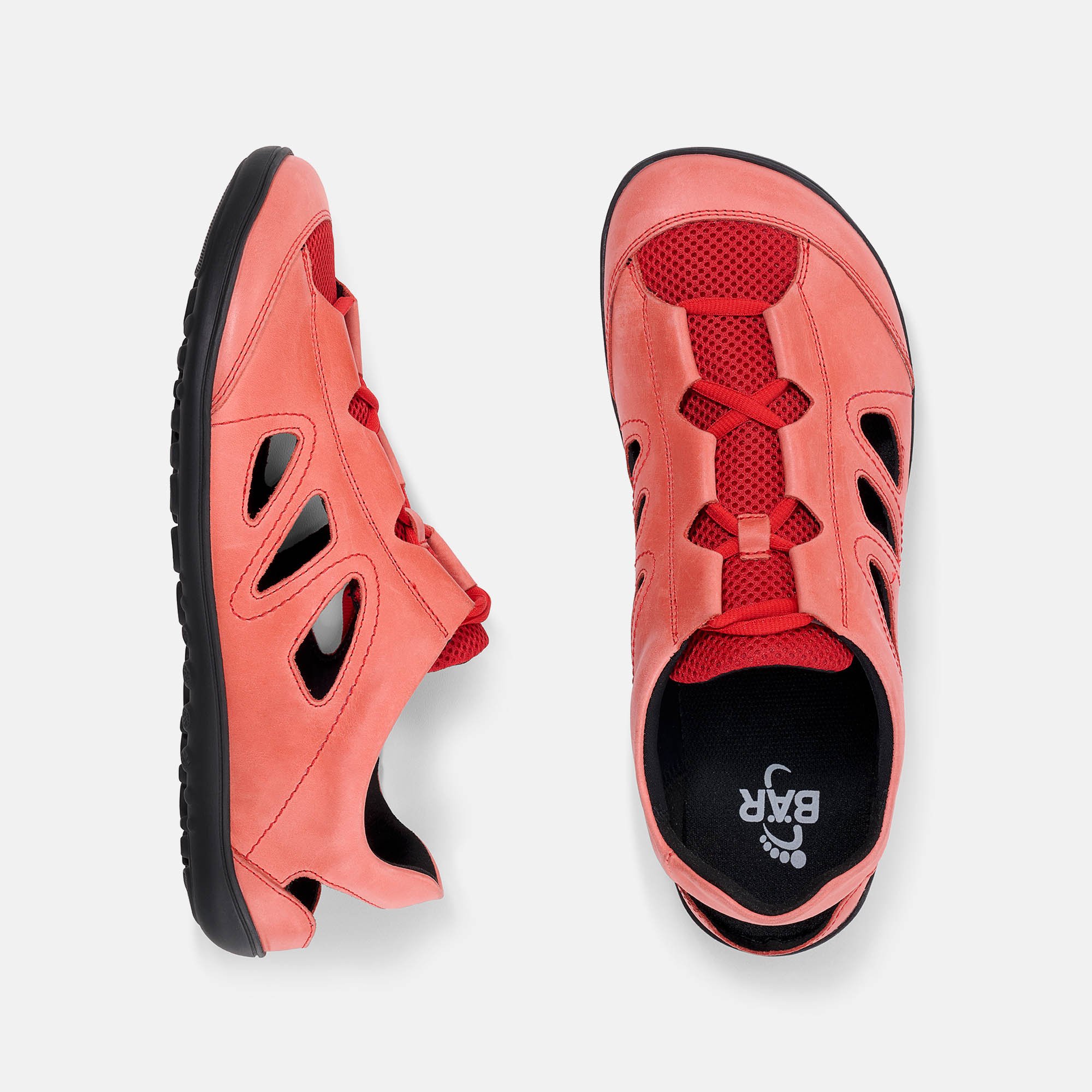 BÄR Schuhe Unisexschuhe Alltag Jess rot Mesh, Rindnappaleder Ansicht von oben