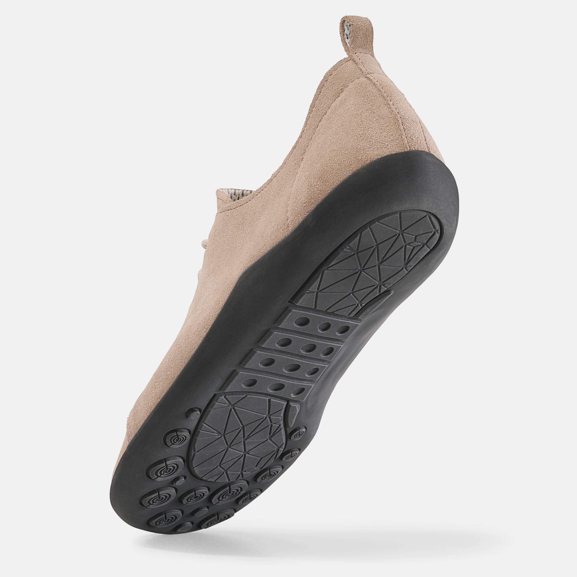 BÄR Schuhe Damenschuhe Joyce in taupe aus Kalbveloursleder - Anlass: Freizeitschuhe (Seitenansicht) BÄR Schuhe Damenschuhe Freizeitschuhe Joyce taupe Kalbveloursleder Seitenansicht