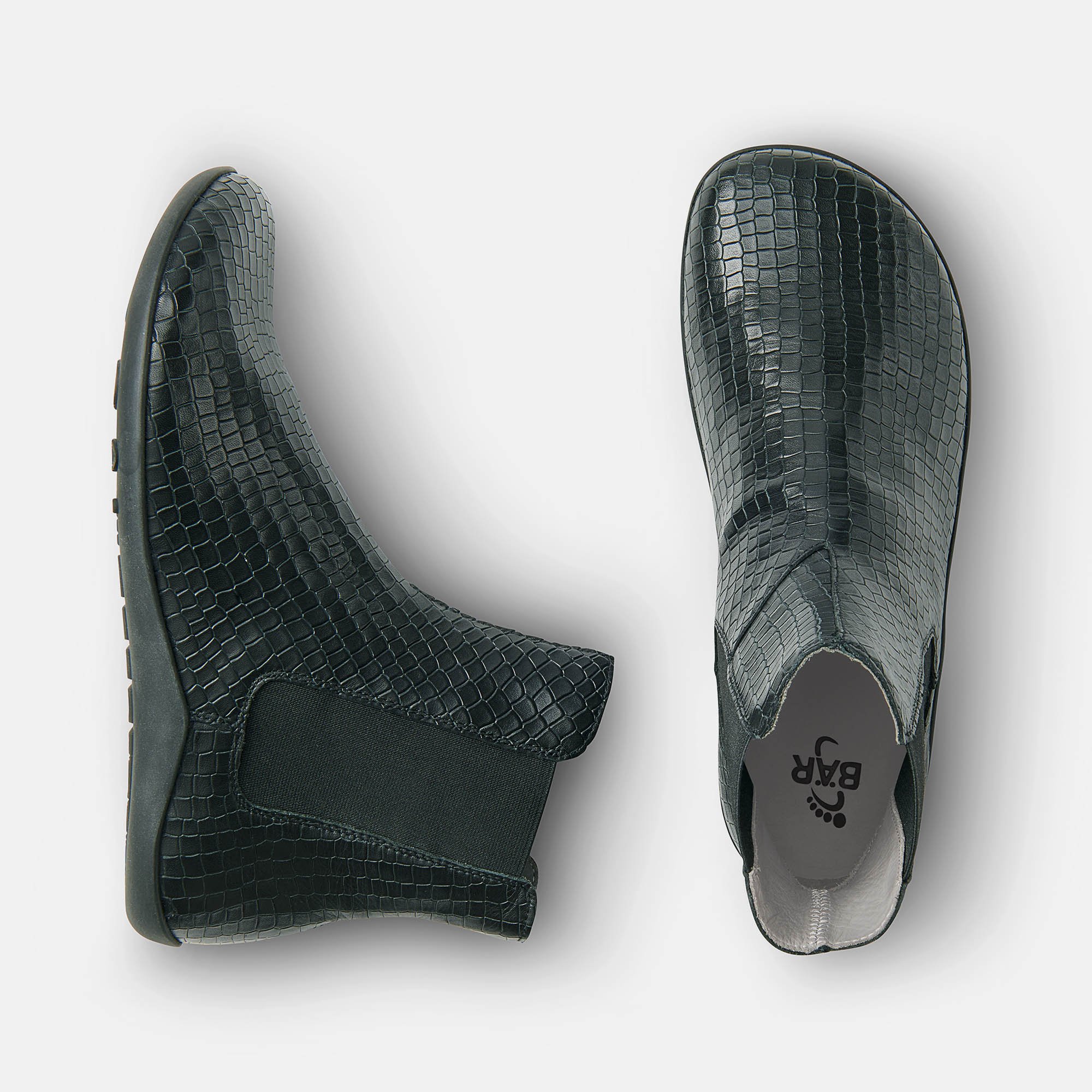 BÄR Schuhe Damenschuhe Elif in schwarz aus Kalbnappaleder bedruckt - Anlass: Alltag (Ansicht von oben) BÄR Schuhe Damenschuhe Alltag Elif schwarz Kalbnappaleder bedruckt Ansicht von oben