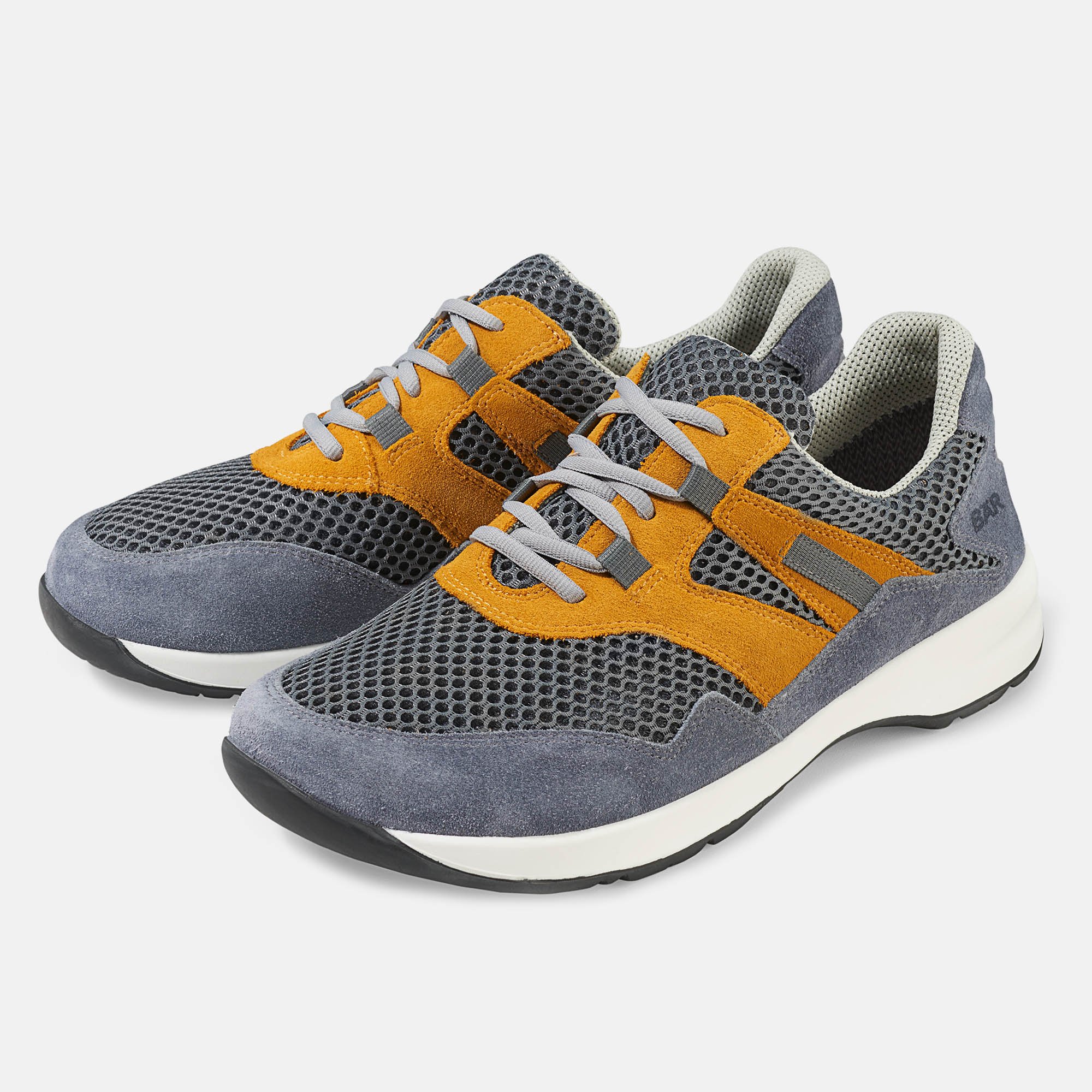 BÄR Schuhe Unisexschuhe Easyrun in grau/gelb aus Rindveloursleder, Mesh - Anlass: Laufschuhe (Hauptbild) BÄR Schuhe Unisexschuhe Laufschuhe Easyrun grau/gelb Rindveloursleder, Mesh Hauptbild