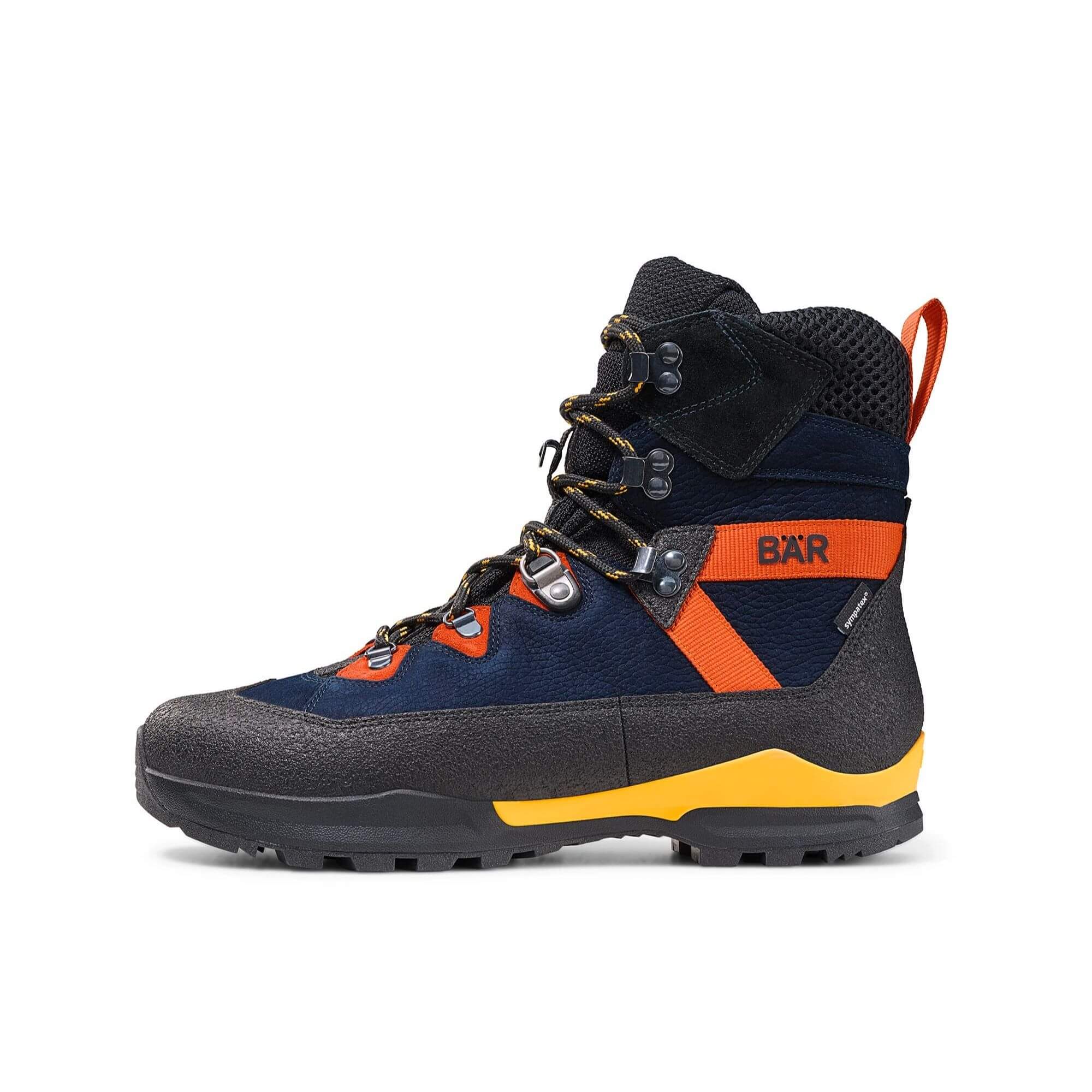 BÄR Schuhe Unisexschuhe Wanderstiefel Bergkomfort WP dunkelblau/orange terracare® Rindnubukleder wasserabweisend, Rindveloursleder, Textil, Hauptbild