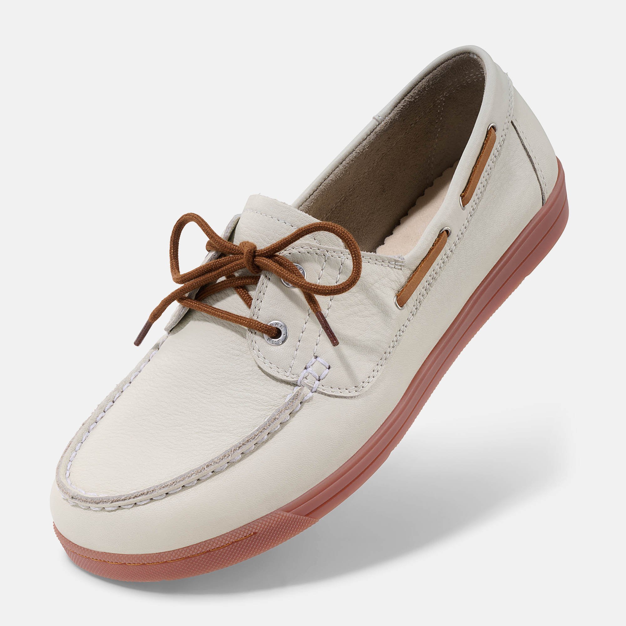 BÄR Schuhe Damenschuhe Freizeitschuhe Luzy weiß/braun Kalbnappaleder, gefettetes Rindnubukleder Produktbild