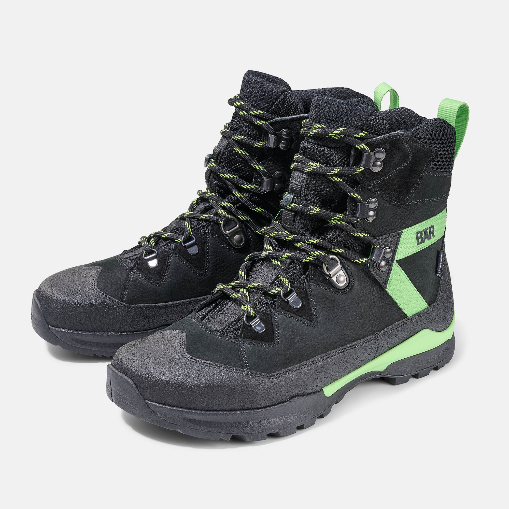 BÄR Schuhe Unisexschuhe Bergkomfort WP in schwarz/grün aus terracare® Rindnubukleder wasserabweisend, Rindveloursleder, Textil, - Anlass: Wanderstiefel (Hauptbild) BÄR Schuhe Unisexschuhe Wanderstiefel Bergkomfort WP schwarz/grün terracare® Rindnubukleder wasserabweisend, Rindveloursleder, Textil, Hauptbild