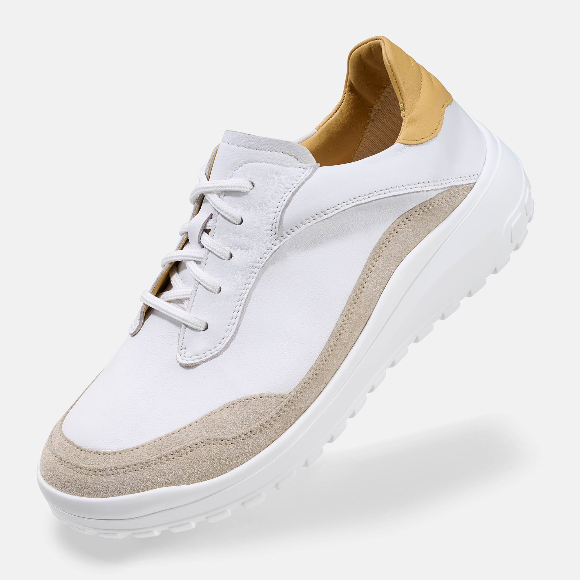 BÄR Schuhe Damenschuhe Alltag Quinn weiß/sand Kalbnappaleder, Kalbveloursleder Produktbild