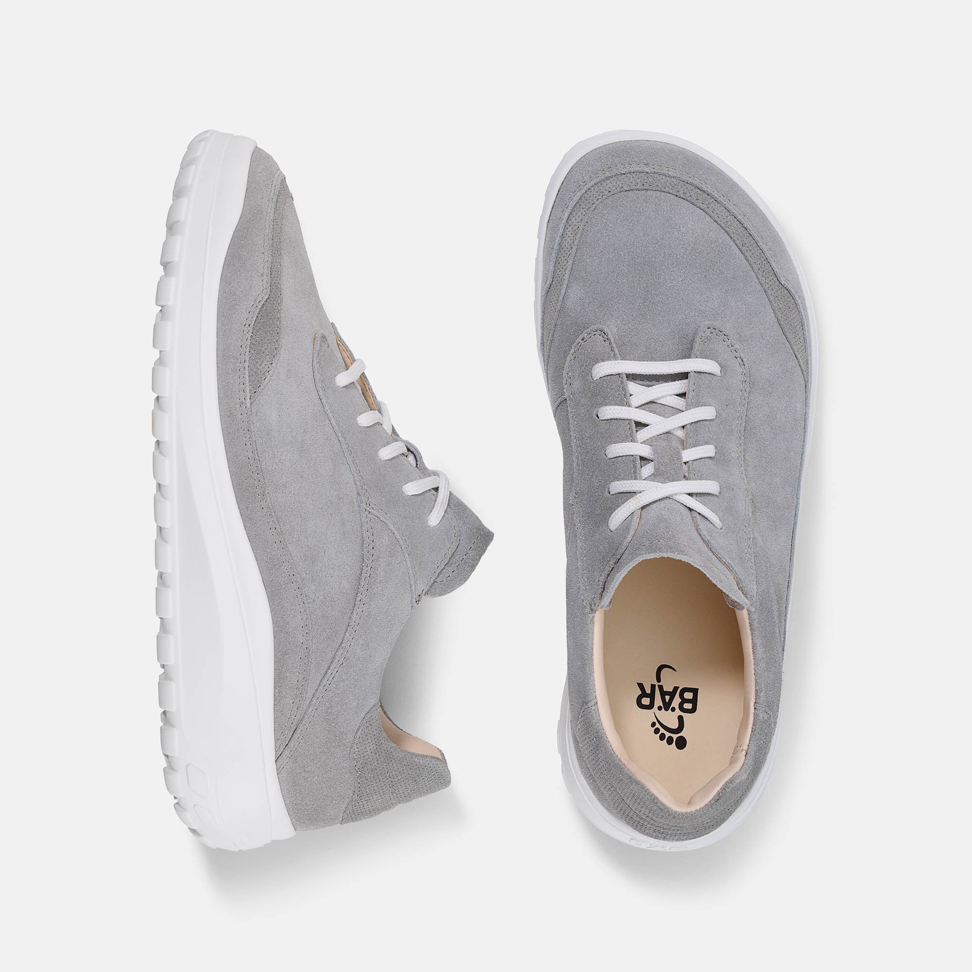 BÄR Schuhe Damenschuhe Quinn in grau aus Kalbveloursleder, Geprägtes Kalbveloursleder - Anlass: Alltag (Ansicht von oben) BÄR Schuhe Damenschuhe Alltag Quinn grau Kalbveloursleder, Geprägtes Kalbveloursleder Ansicht von oben