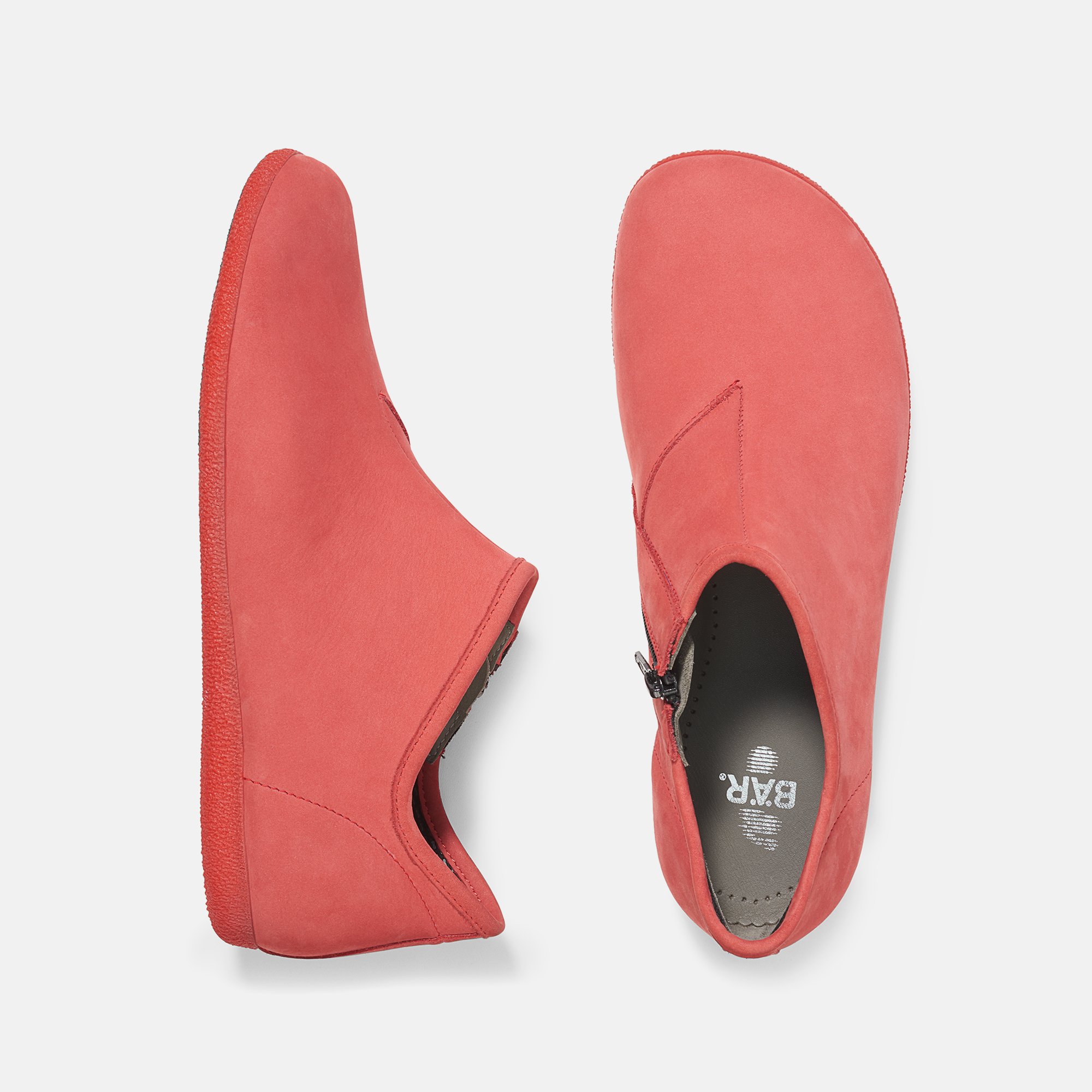 BÄR Schuhe Damenschuhe Lotus in rot aus Kalbnubukleder - Anlass: Freizeitschuhe (Ansicht von oben) BÄR Schuhe Damenschuhe Freizeitschuhe Lotus rot Kalbnubukleder Ansicht von oben