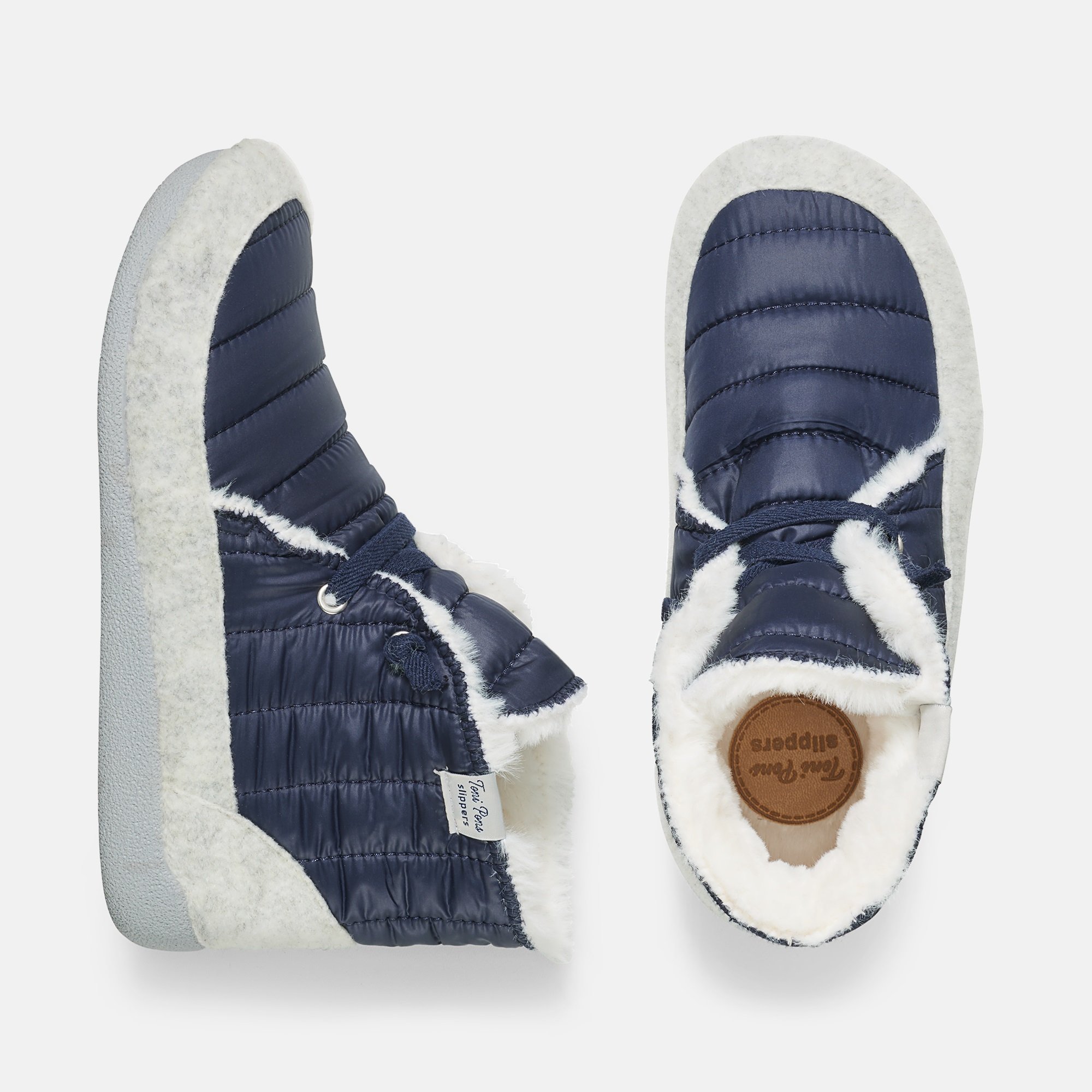 BÄR Schuhe Damenschuhe Mady in blau/beige aus Polyester - Anlass: Hausschuhe (Ansicht von oben) BÄR Schuhe Damenschuhe Hausschuhe Mady blau/beige Polyester Ansicht von oben