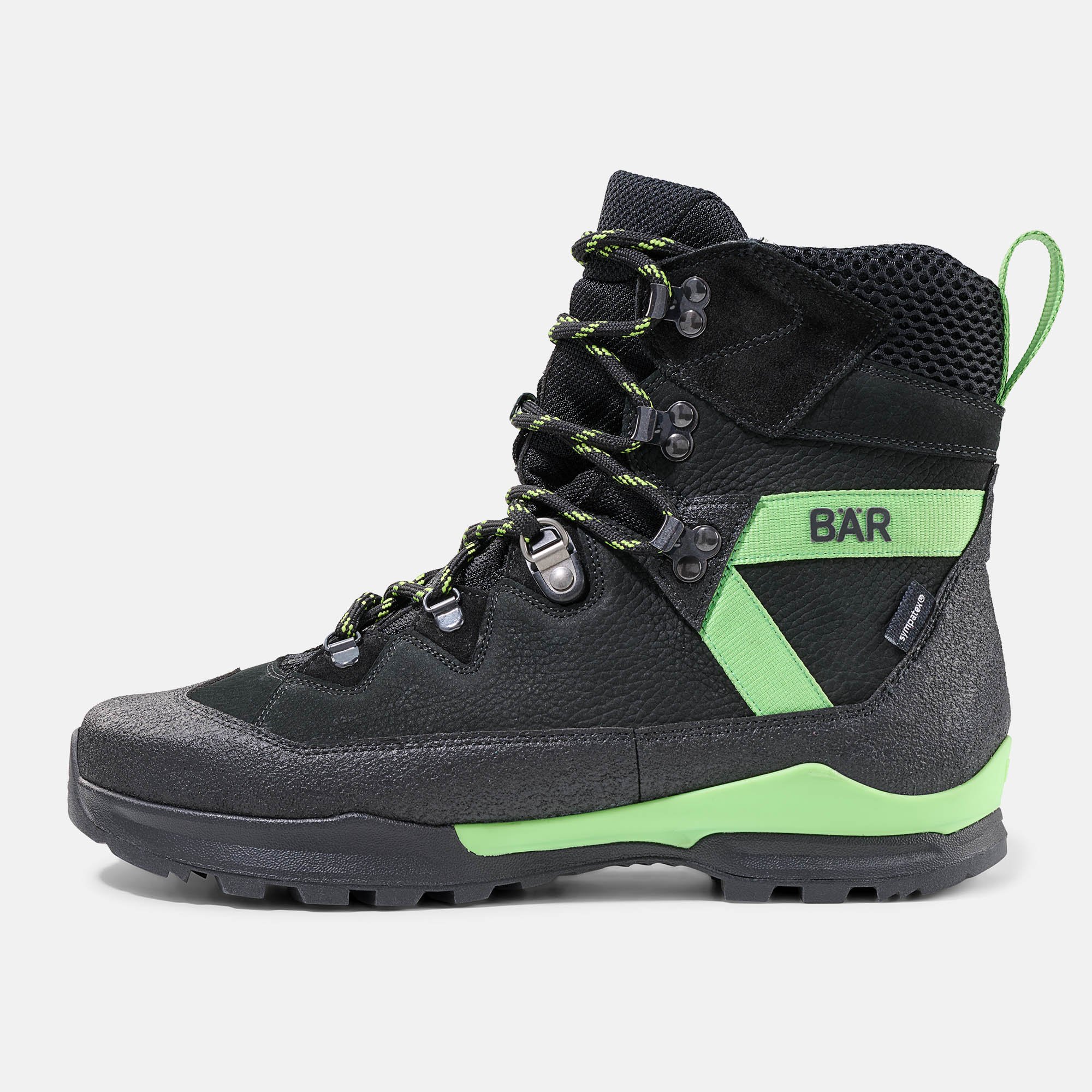 BÄR Schuhe Unisexschuhe Bergkomfort WP in schwarz/grün aus terracare® Rindnubukleder wasserabweisend, Rindveloursleder, Textil, - Anlass: Wanderstiefel (Produktbild) BÄR Schuhe Unisexschuhe Wanderstiefel Bergkomfort WP schwarz/grün terracare® Rindnubukleder wasserabweisend, Rindveloursleder, Textil, Produktbild