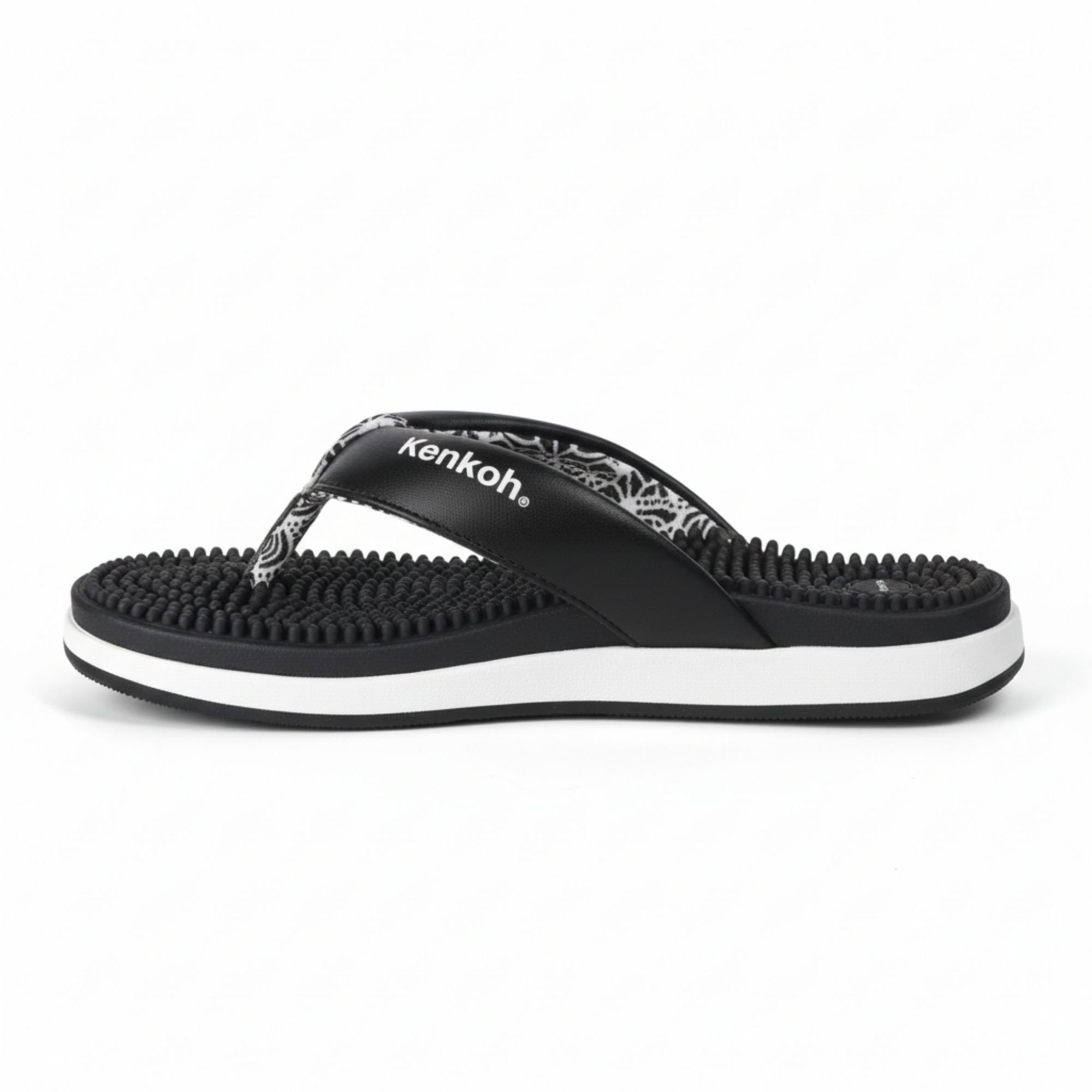 BÄR Schuhe Unisexschuhe Freizeitschuhe Fuwa Flip Flop Kenkoh Massage-Sandale schwarz Rindleder Produktbild