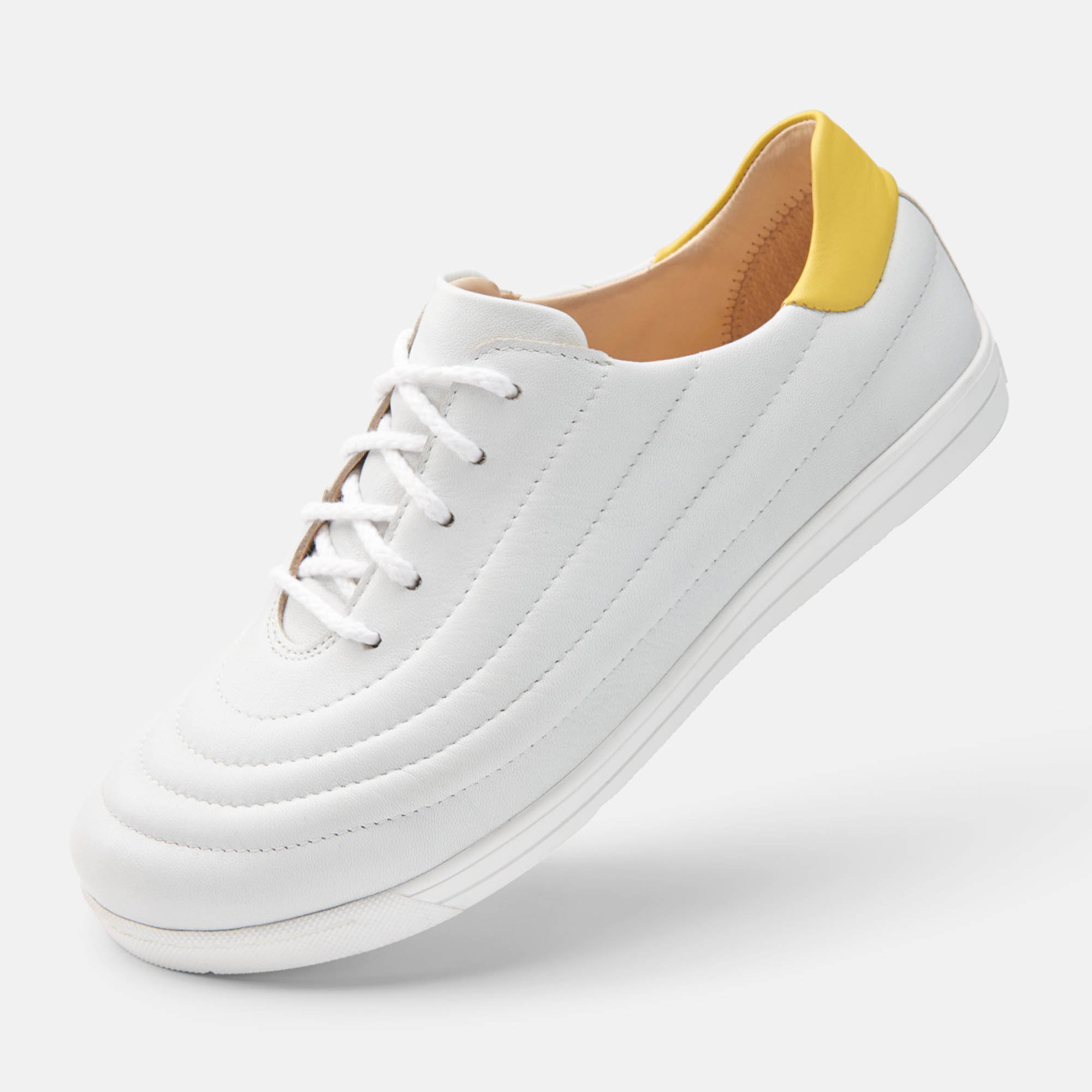 BÄR Schuhe Damenschuhe Harper in weiß/zitrone aus Lammnappaleder - Anlass: Alltag (Produktbild) BÄR Schuhe Damenschuhe Alltag Harper weiß/zitrone Lammnappaleder Produktbild