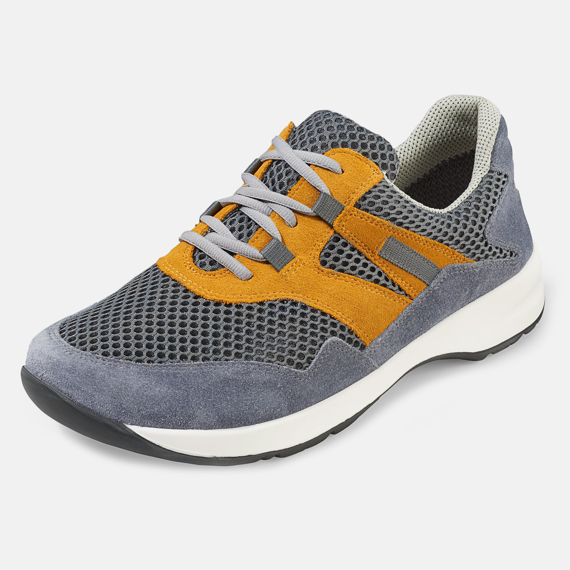 BÄR Schuhe Unisexschuhe Easyrun in grau/gelb aus Rindveloursleder, Mesh - Anlass: Laufschuhe (Produktbild) BÄR Schuhe Unisexschuhe Laufschuhe Easyrun grau/gelb Rindveloursleder, Mesh Produktbild