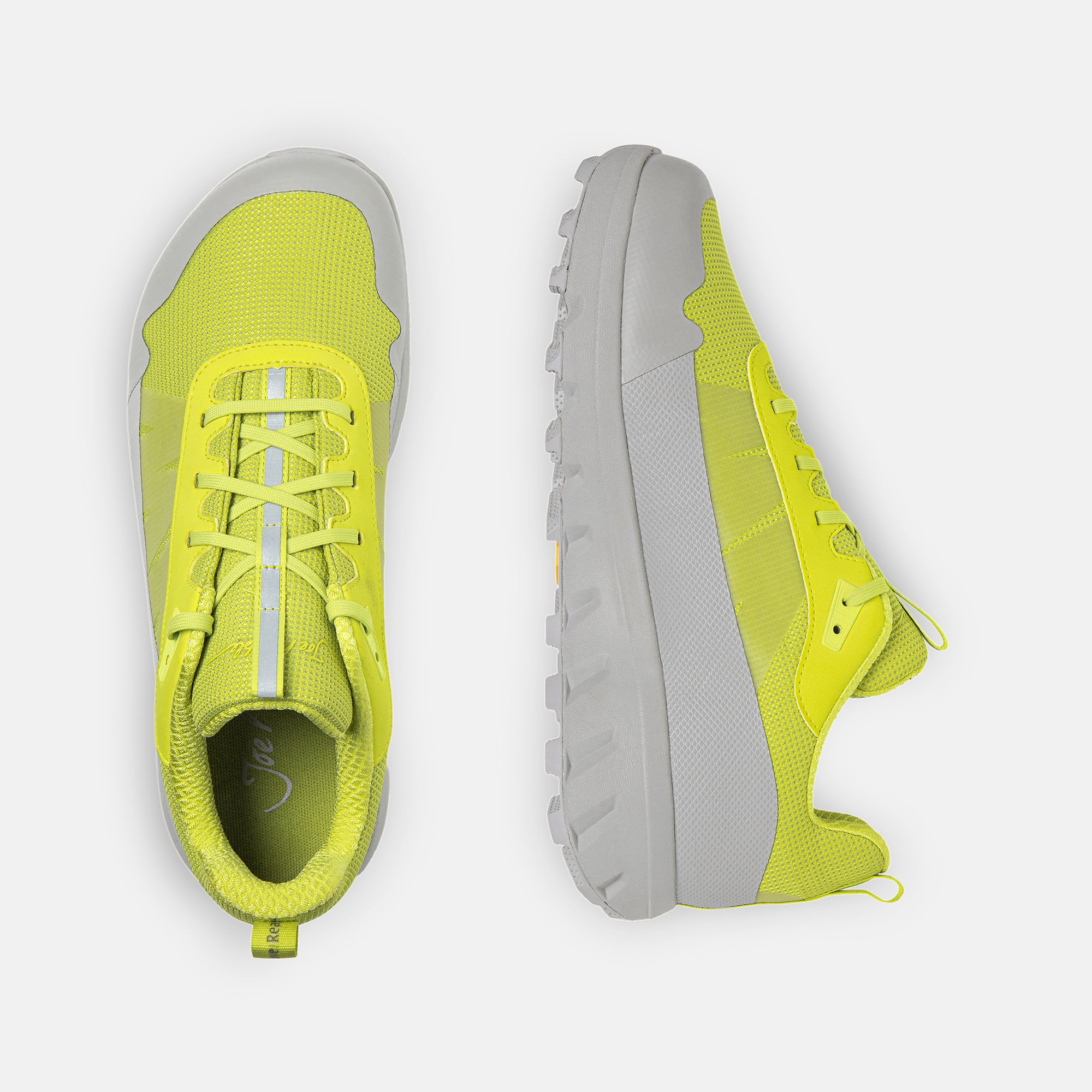 JOENIMBLE Schuhe Herrenschuhe Wanderschuhe Explore Addict grau/gelb Ansicht von oben