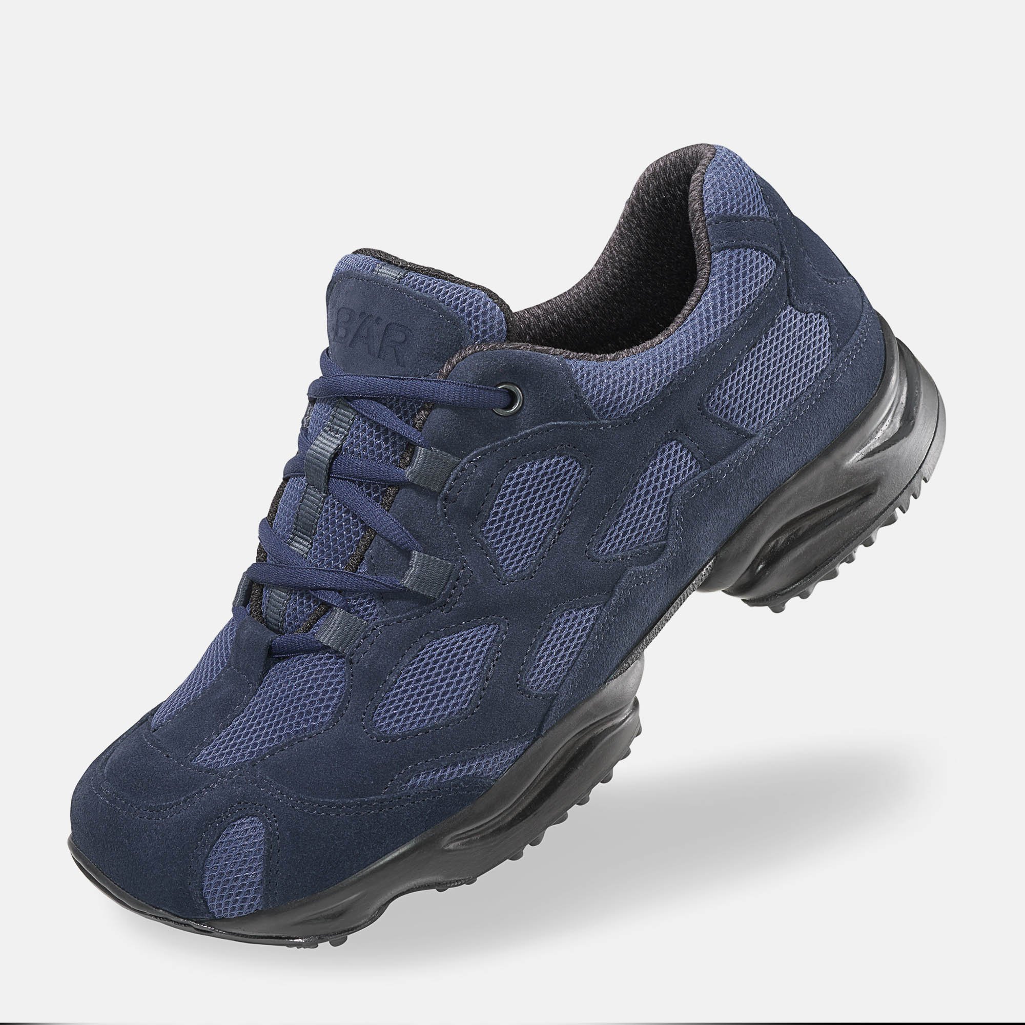 BÄR Schuhe Unisexschuhe High Performance 2.5 in dunkelblau aus Kalbveloursleder, Textil - Anlass: Laufschuhe (Produktbild) BÄR Schuhe Unisexschuhe Laufschuhe High Performance 2.5 dunkelblau Kalbveloursleder, Textil Produktbild