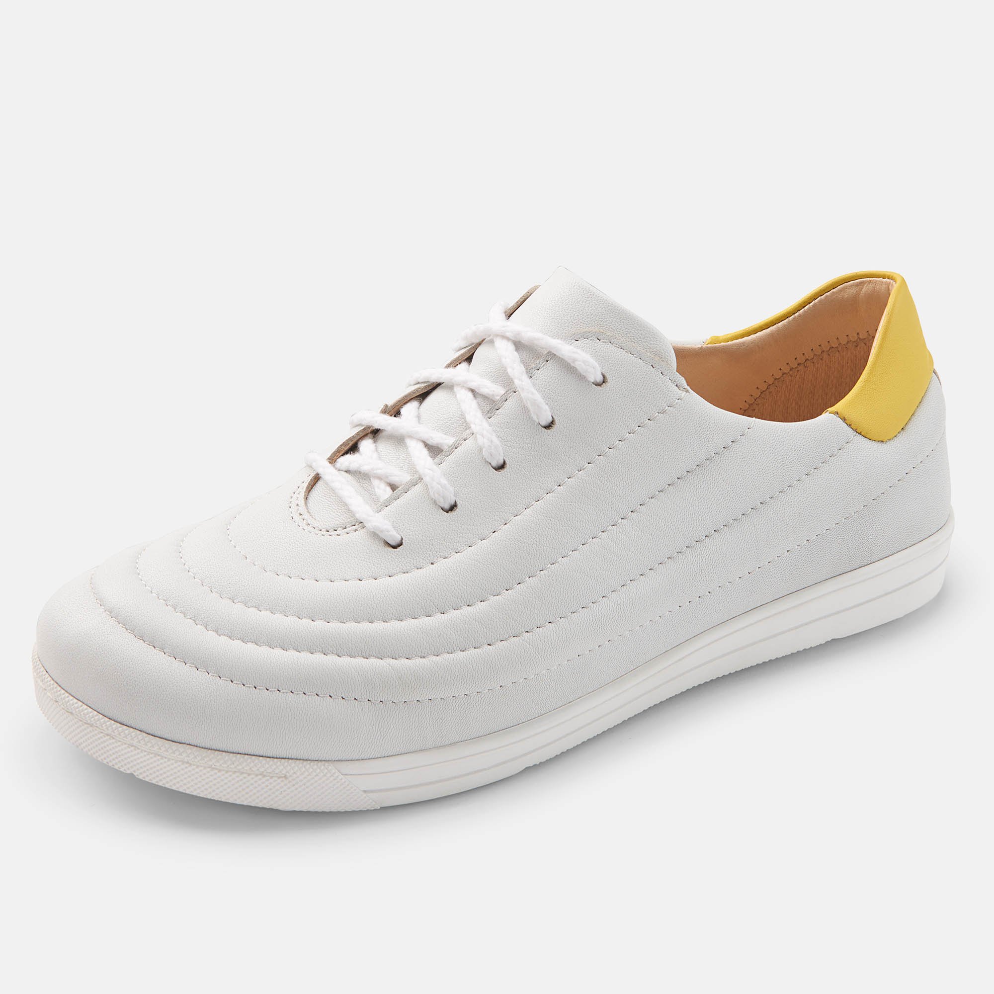 BÄR Schuhe Damenschuhe Harper in weiß/zitrone aus Lammnappaleder - Anlass: Alltag (Produktbild) BÄR Schuhe Damenschuhe Alltag Harper weiß/zitrone Lammnappaleder Produktbild