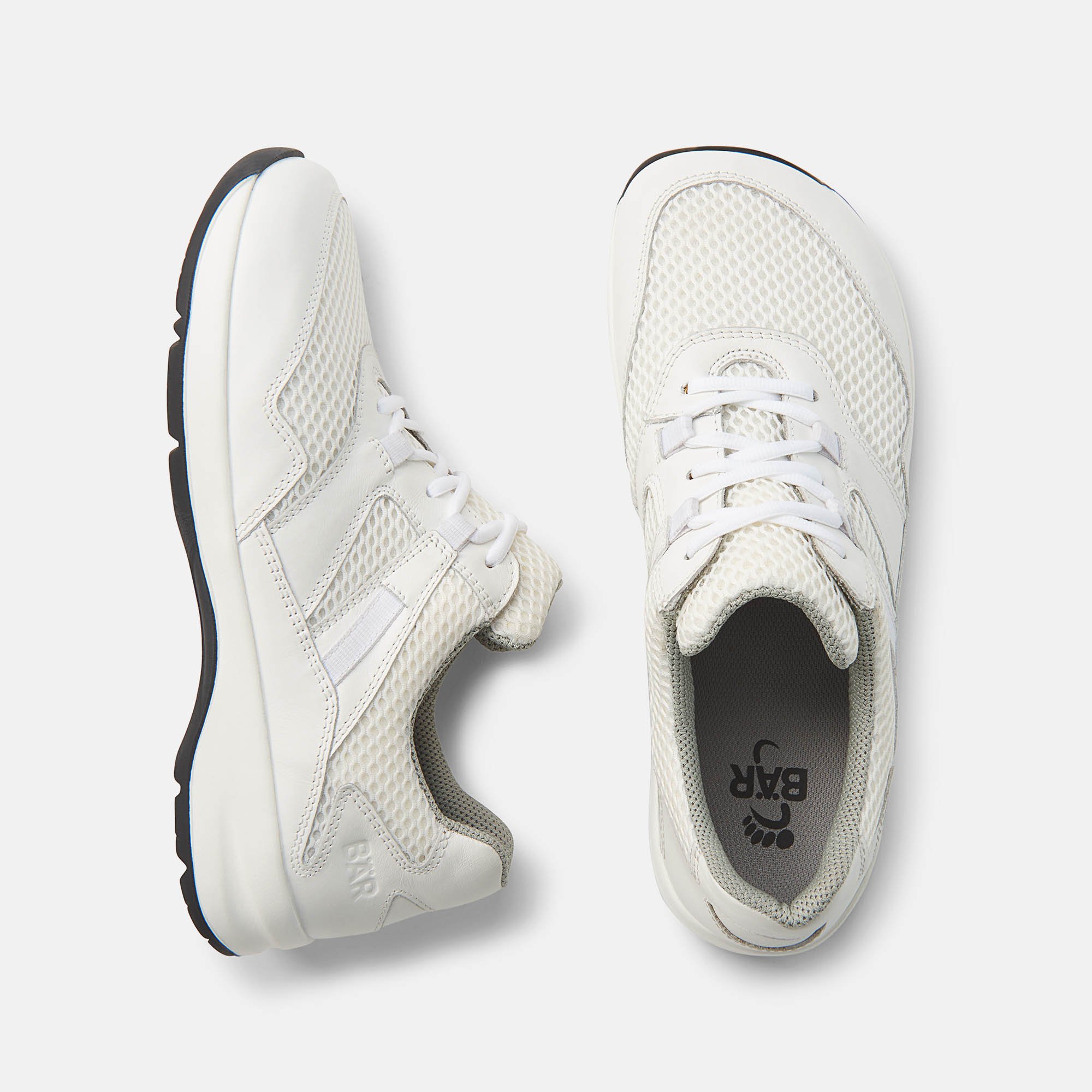BÄR Schuhe Unisexschuhe Easyrun in weiß aus Rindnappaleder, Mesh - Anlass: Laufschuhe (Ansicht von oben) BÄR Schuhe Unisexschuhe Laufschuhe Easyrun weiß Rindnappaleder, Mesh Ansicht von oben