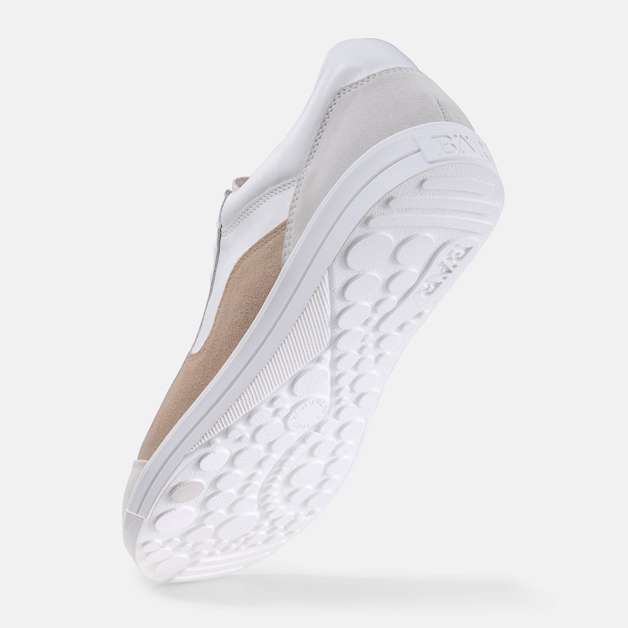 BÄR Schuhe Damenschuhe Alea in weiß/beige aus Kalbnappaleder, Kalbveloursleder - Anlass: Freizeitschuhe (Seitenansicht) BÄR Schuhe Damenschuhe Freizeitschuhe Alea weiß/beige Kalbnappaleder, Kalbveloursleder Seitenansicht