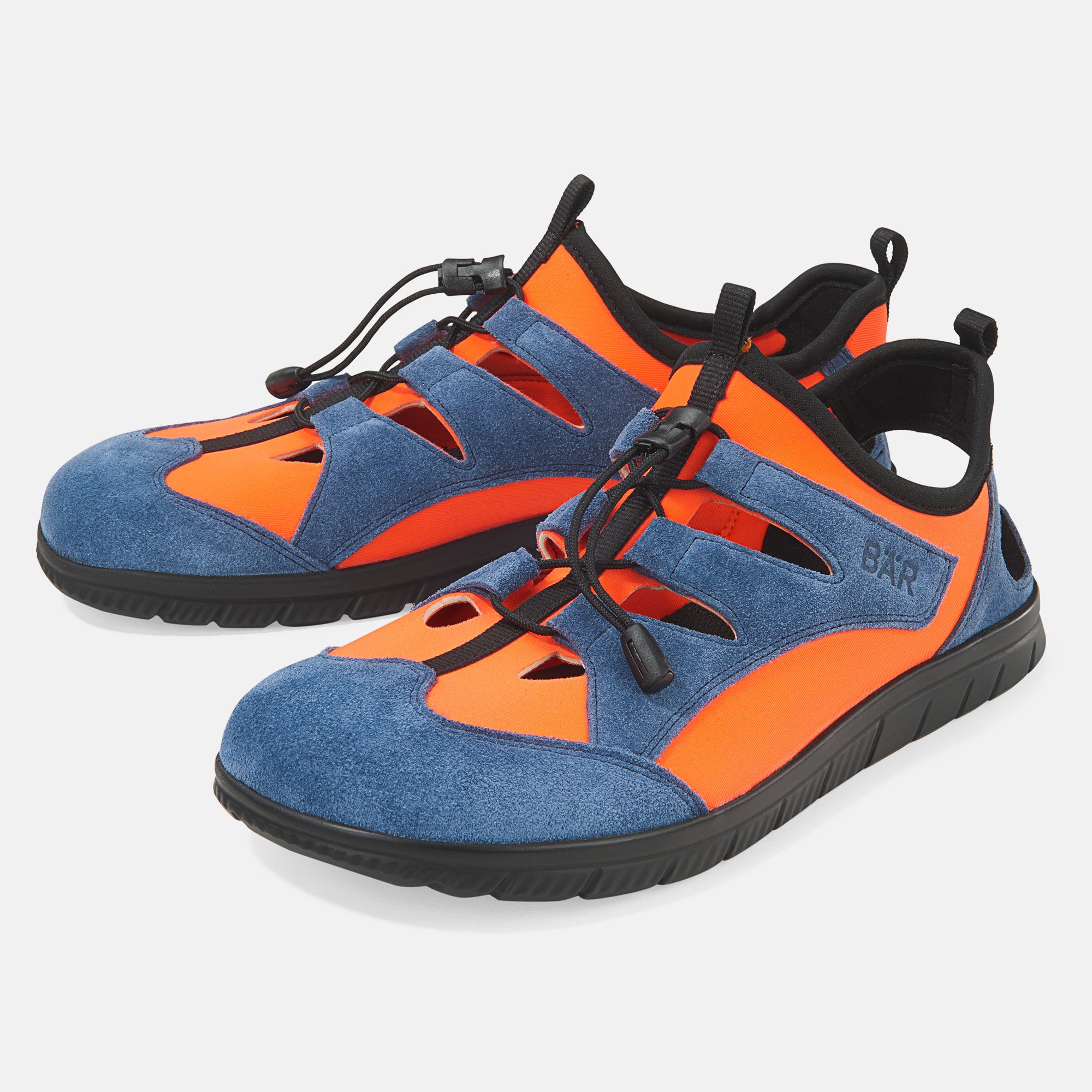 BÄR Schuhe Unisexschuhe Robin in blau/orange aus Neopren, Kalbveloursleder - Anlass: Sandaletten (Hauptbild) BÄR Schuhe Unisexschuhe Sandaletten Robin blau/orange Neopren, Kalbveloursleder Hauptbild