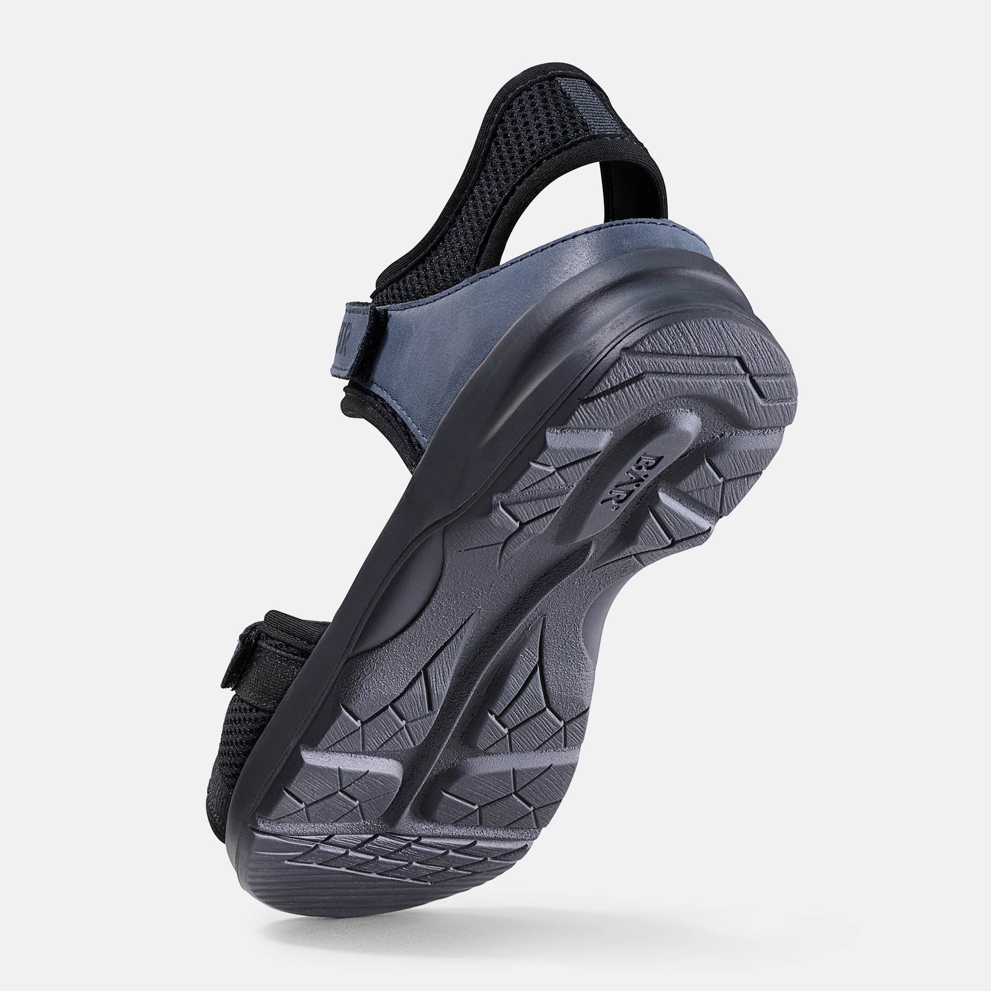BÄR Schuhe Damenschuhe Jandia 2.0 in schwarz/blau aus Textil, gefettetes Kalbnappa, Neopren - Anlass: Alltag (Seitenansicht) BÄR Schuhe Damenschuhe Alltag Jandia 2.0 schwarz/blau Textil, gefettetes Kalbnappa, Neopren Seitenansicht