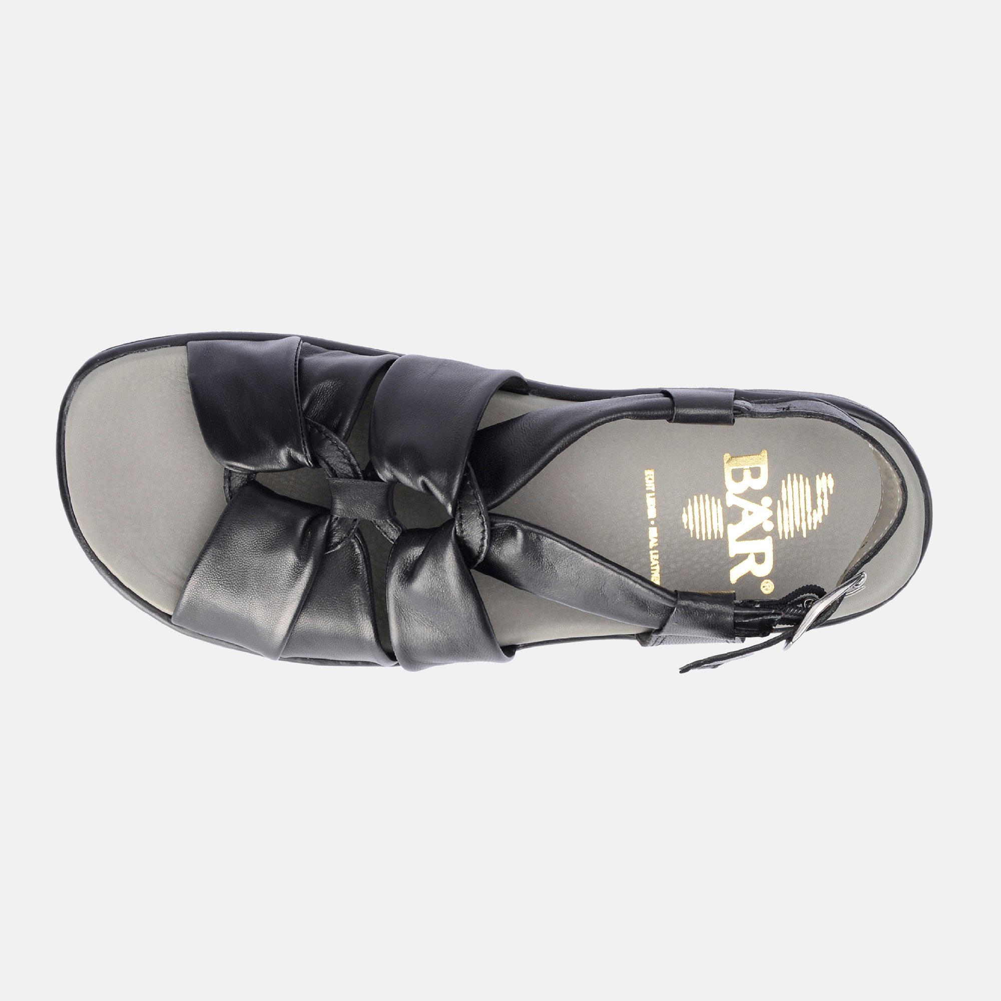 BÄR Schuhe Damenschuhe Leonarda in schwarz aus Lammnappaleder - Anlass: Sandaletten (Ansicht von oben) BÄR Schuhe Damenschuhe Sandaletten Leonarda schwarz Lammnappaleder Ansicht von oben