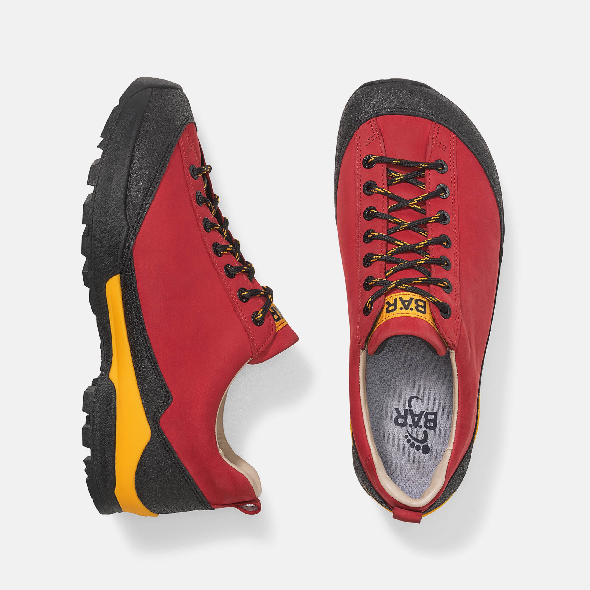 BÄR Schuhe Damenschuhe Bergkomfort Wanderschuh in rot aus terracare® Rindnubuk wasserabweisend - Anlass: Wanderschuhe (Ansicht von oben) BÄR Schuhe Damenschuhe Wanderschuhe Bergkomfort Wanderschuh rot terracare® Rindnubuk wasserabweisend Ansicht von oben