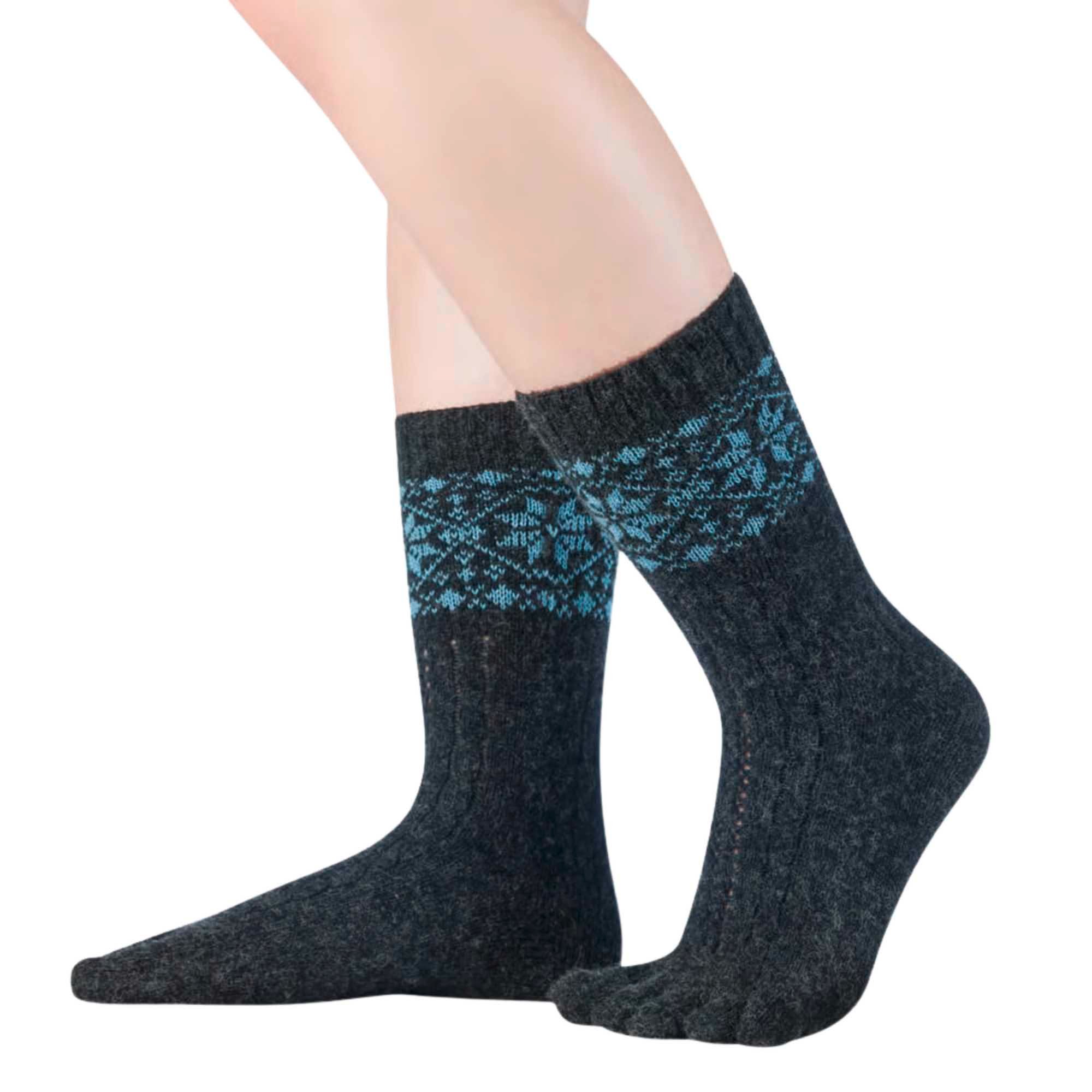 BÄR Schuhe Snowflakes Zehensocken dunkelgrau/blau Produktbild