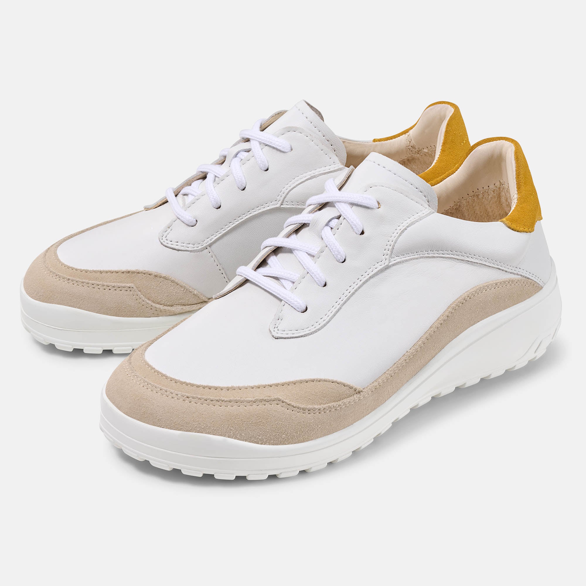 BÄR Schuhe Damenschuhe Freizeitschuhe Quinn weiß/sand Kalbnappaleder, Kalbveloursleder Hauptbild