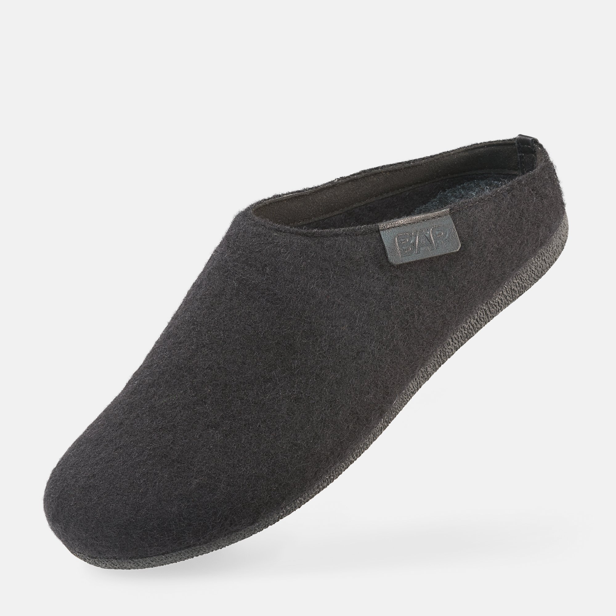 BÄR Schuhe Unisexschuhe Hugo in schwarz aus 75% Wolle, 25% Polyamid - Anlass: Hausschuhe (Produktbild) BÄR Schuhe Unisexschuhe Hausschuhe Hugo schwarz 75% Wolle, 25% Polyamid Produktbild