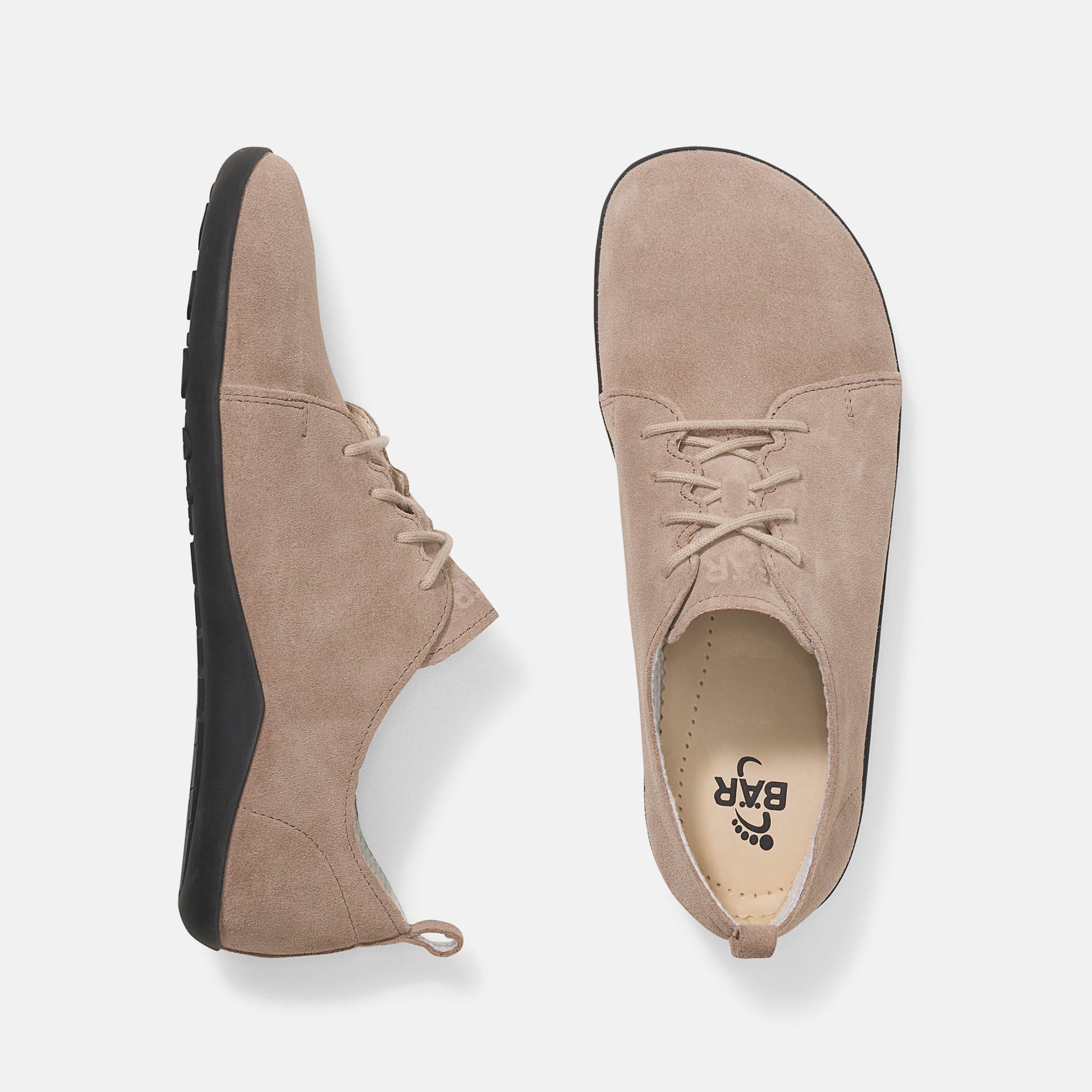 BÄR Schuhe Damenschuhe Joyce in taupe aus Kalbveloursleder - Anlass: Freizeitschuhe (Ansicht von oben) BÄR Schuhe Damenschuhe Freizeitschuhe Joyce taupe Kalbveloursleder Ansicht von oben