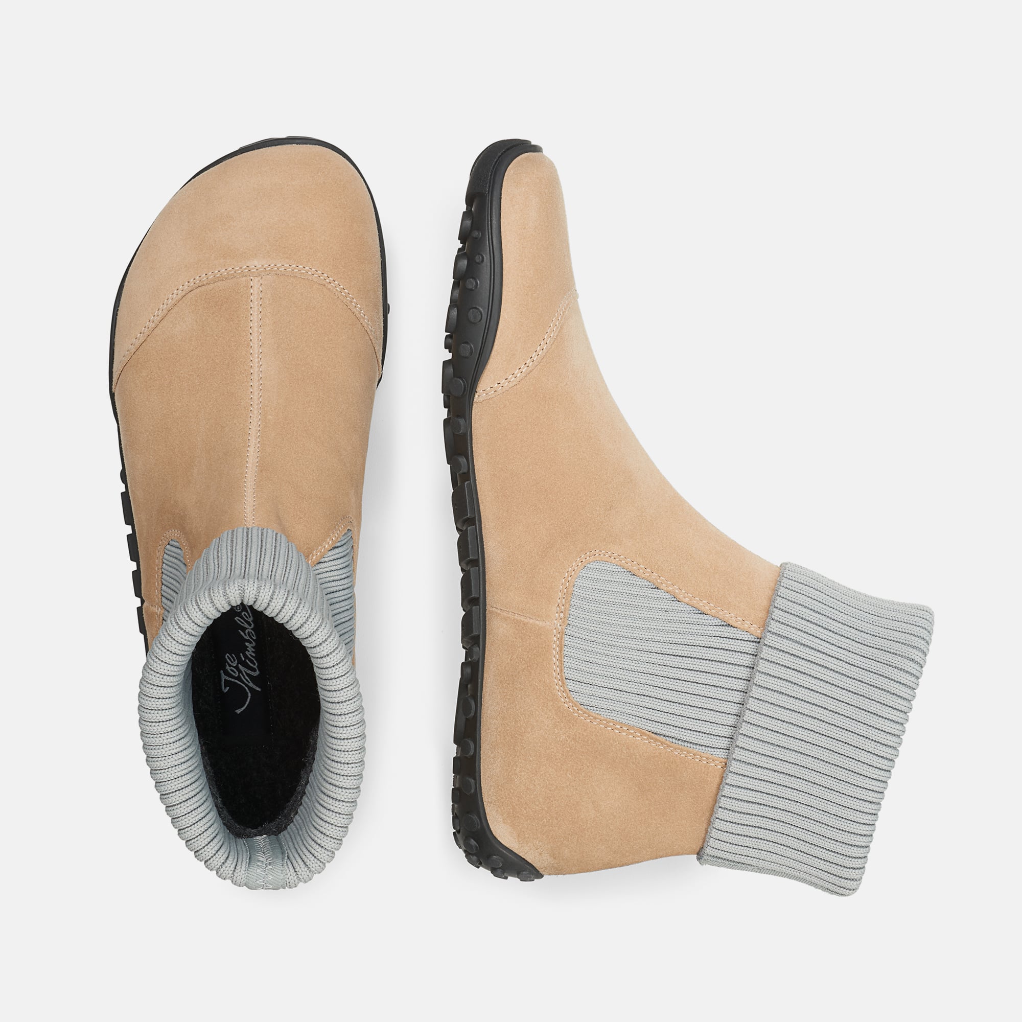 JOENIMBLE Schuhe Damenschuhe cityToes beige/grau Kalbveloursleder wasserabweisend Ansicht von oben