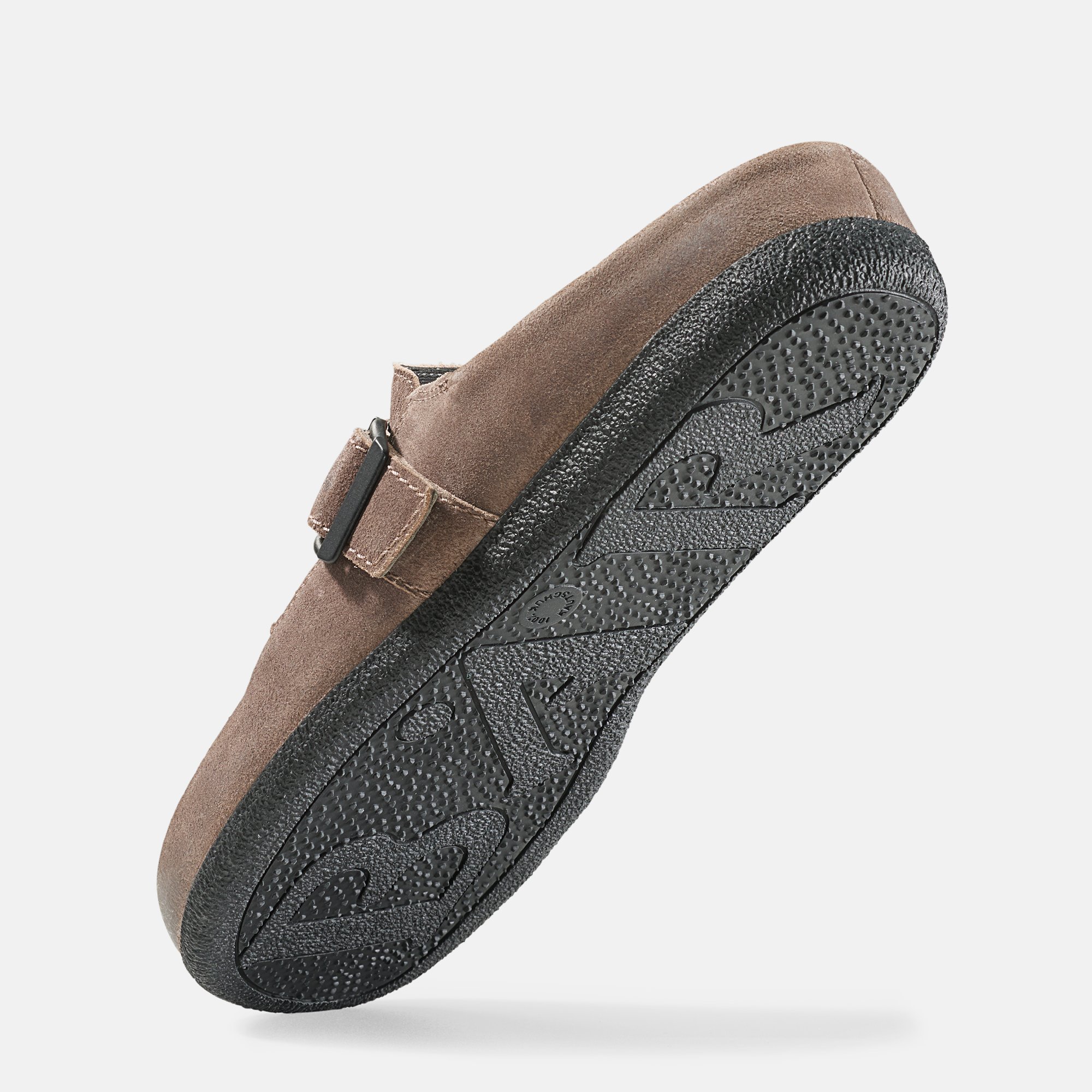 BÄR Schuhe Herrenschuhe Marlon in taupe aus Rindveloursleder gewachst - Anlass: Hausschuhe (Seitenansicht) BÄR Schuhe Herrenschuhe Hausschuhe Marlon taupe Rindveloursleder gewachst Seitenansicht