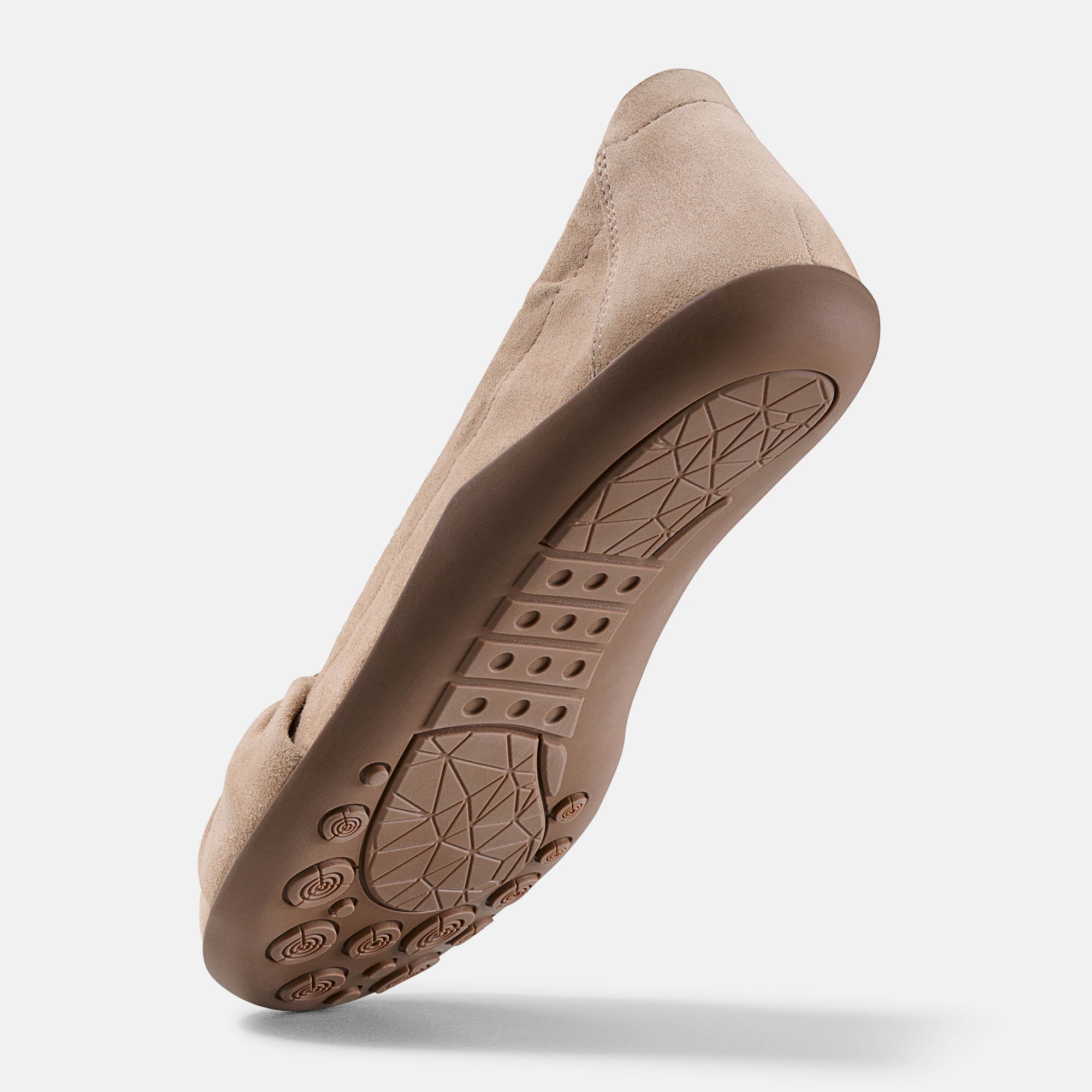 BÄR Schuhe Damenschuhe Elly in taupe aus Ziegenvelours - Anlass: Freizeitschuhe (Seitenansicht) BÄR Schuhe Damenschuhe Freizeitschuhe Elly taupe Ziegenvelours Seitenansicht