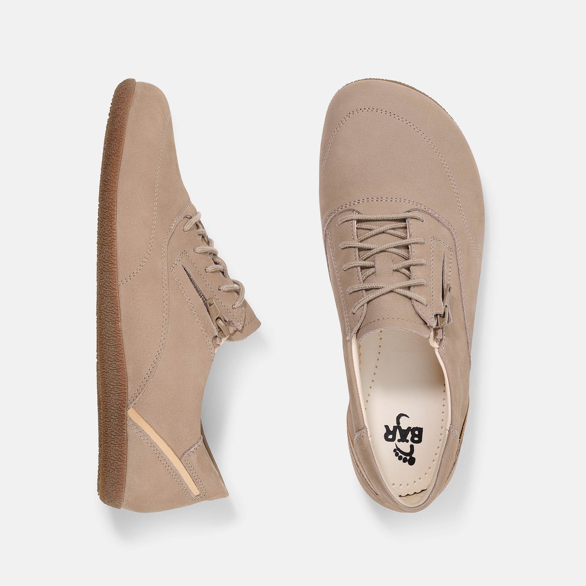 BÄR Schuhe Damenschuhe Clea in taupe aus Kalbnubuk, Lammnappa - Anlass: Alltag (Ansicht von oben) BÄR Schuhe Damenschuhe Alltag Clea taupe Kalbnubuk, Lammnappa Ansicht von oben