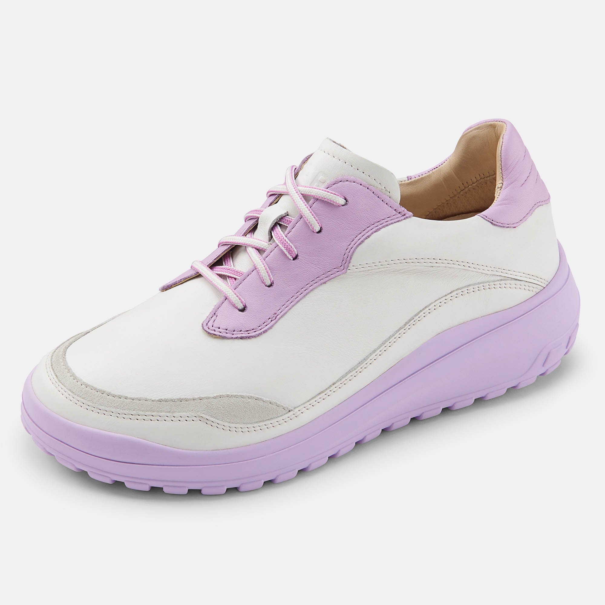 BÄR Schuhe Damenschuhe Quinn in weiß/lavendel aus Kalbnappaleder, Kalbveloursleder - Anlass: Alltag (Produktbild) BÄR Schuhe Damenschuhe Alltag Quinn weiß/lavendel Kalbnappaleder, Kalbveloursleder Produktbild