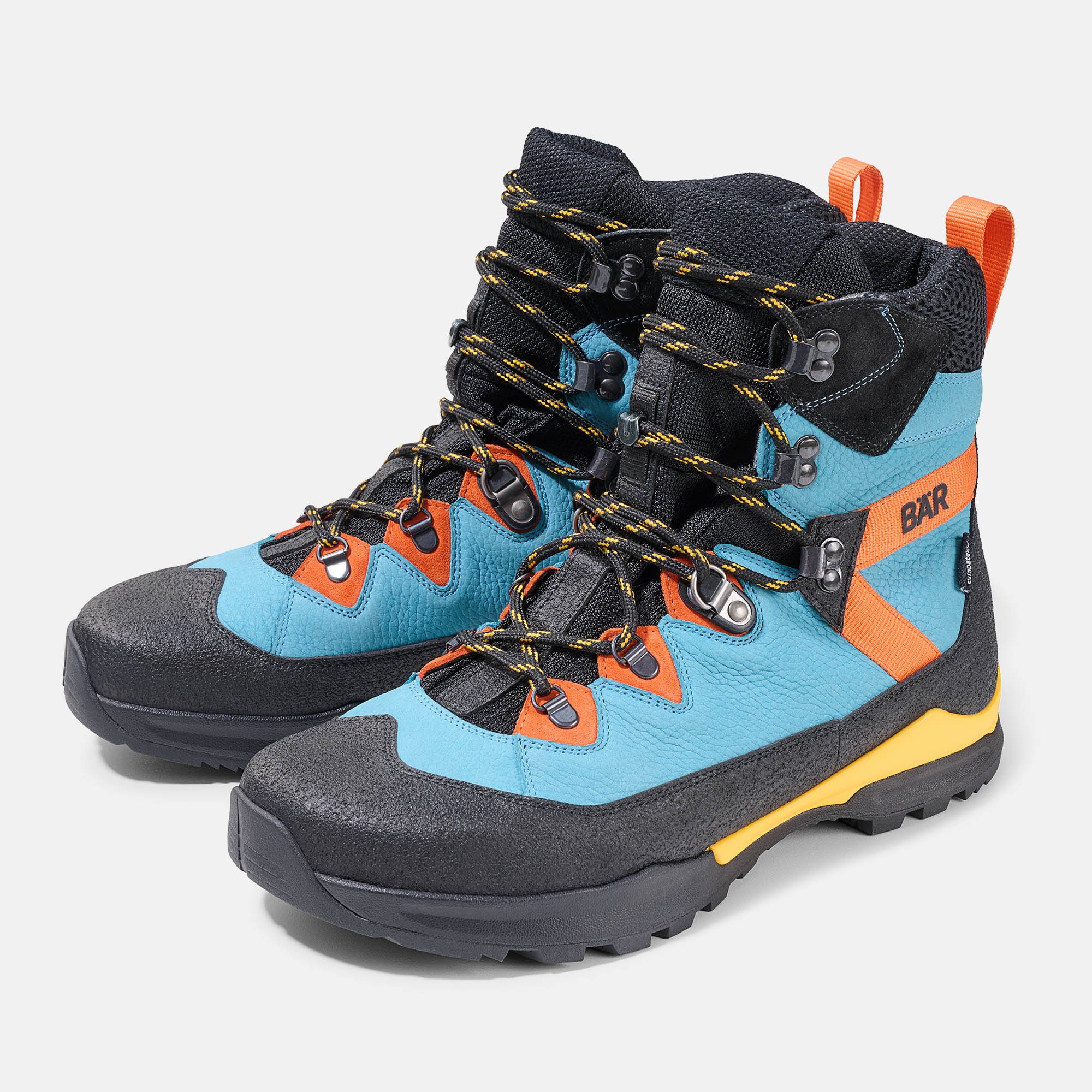 BÄR Schuhe Unisexschuhe Bergkomfort WP in petrol/orange aus terracare® Rindnubukleder wasserabweisend, Rindveloursleder - Anlass: Wanderstiefel (Hauptbild) BÄR Schuhe Unisexschuhe Wanderstiefel Bergkomfort WP petrol/orange terracare® Rindnubukleder wasserabweisend, Rindveloursleder Hauptbild
