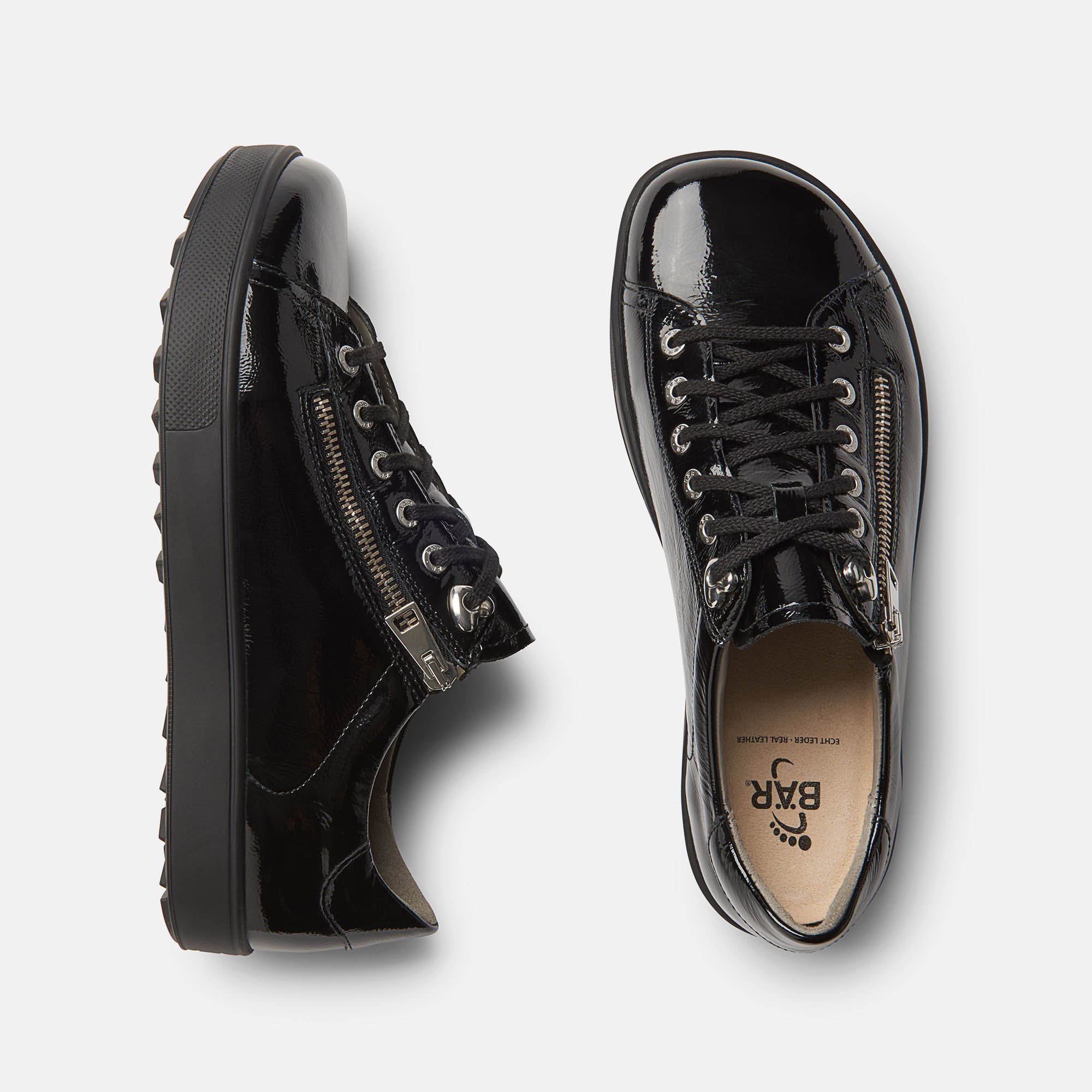 BÄR Schuhe Damenschuhe Margot in schwarz aus Kalblackleder - Anlass: Freizeitschuhe (Ansicht von oben) BÄR Schuhe Damenschuhe Freizeitschuhe Margot schwarz Kalblackleder Ansicht von oben